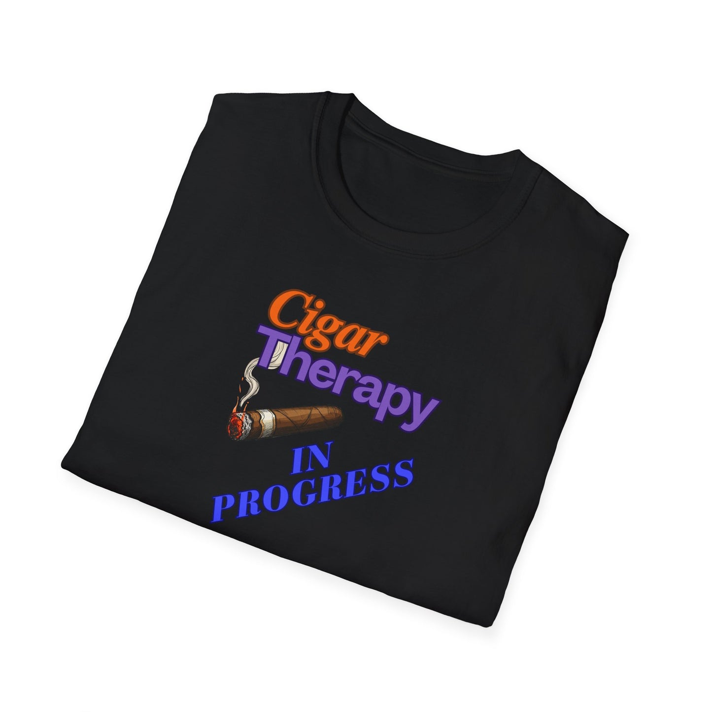 Cigar Therapy in Progress Unisex T-Shirt, BBQ Pool Party Shirt, Fathers Day Gift, Relaxation Leisure, Cigar lover Gift, Grandpa Gift