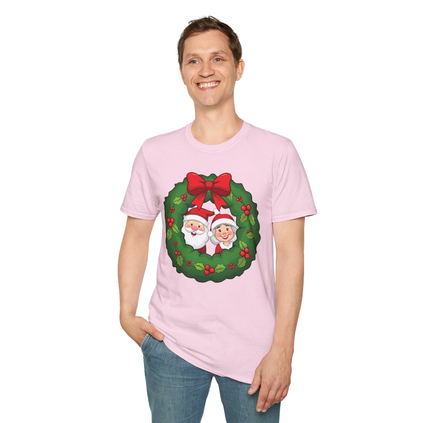 Santa and Mrs. Claus in a Wreath Shirt, Family Christmas Shirts, Christmas T Shirt, Holiday Shirt, Cute Xmas Shirt for the family, Holiday Gift