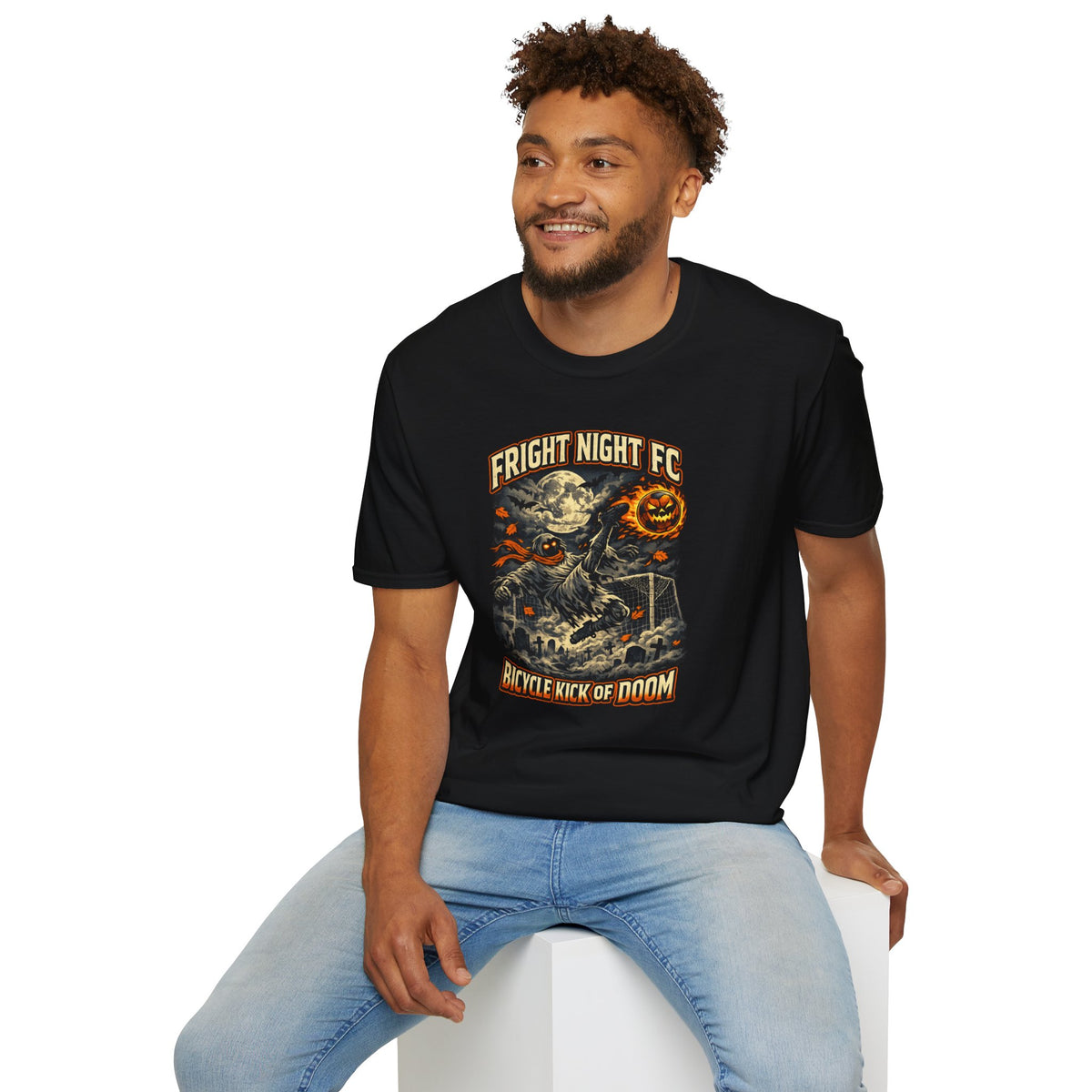 Halloween Soccer Shirt, Fright Night FC Tee, Mummy Soccer T-Shirt, Pumpkin Soccer Ball Shirt, Fall Sports Gift