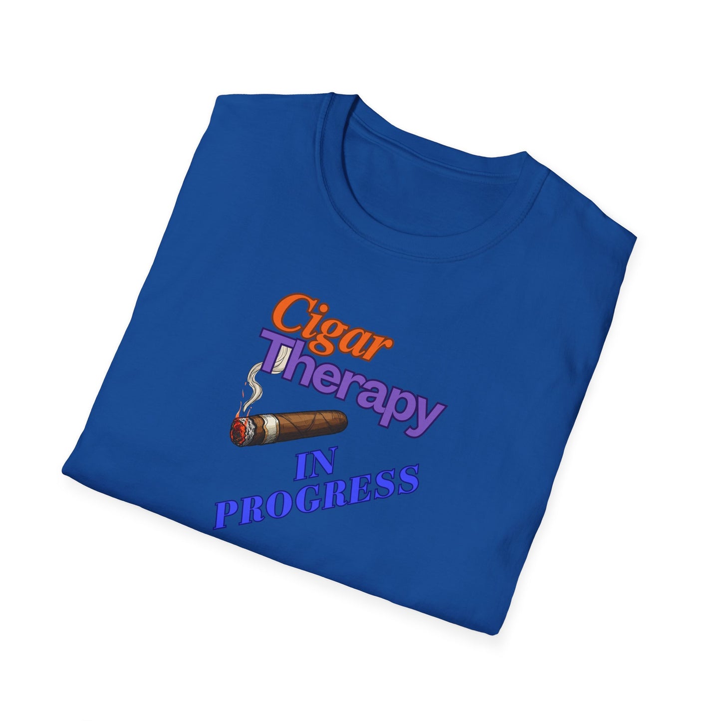 Cigar Therapy in Progress Unisex T-Shirt, BBQ Pool Party Shirt, Fathers Day Gift, Relaxation Leisure, Cigar lover Gift, Grandpa Gift