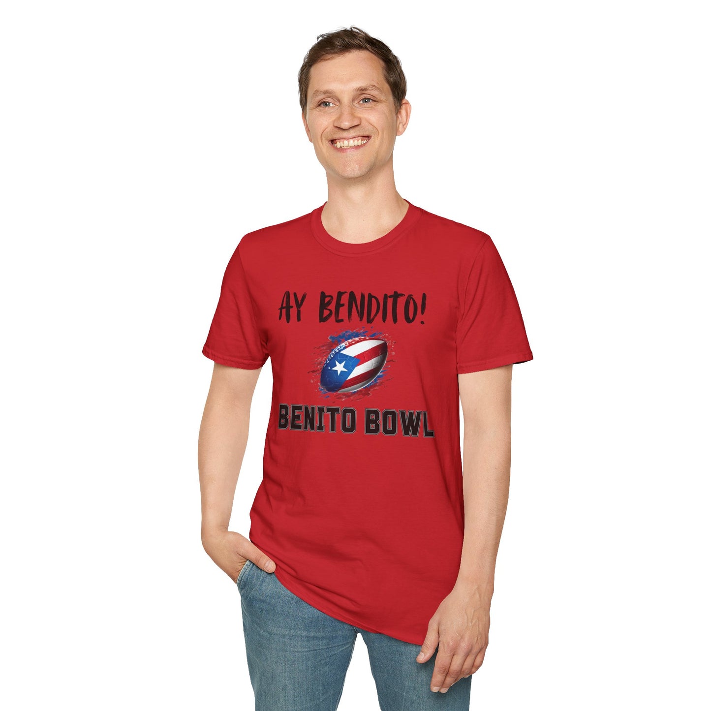 Ay Bendito! Benito Bowl T-Shirt, Halftime Benito Shirt, Football Fan Gift, Benito Tee, Puerto Rico Heritage Boriqua Pride Gift