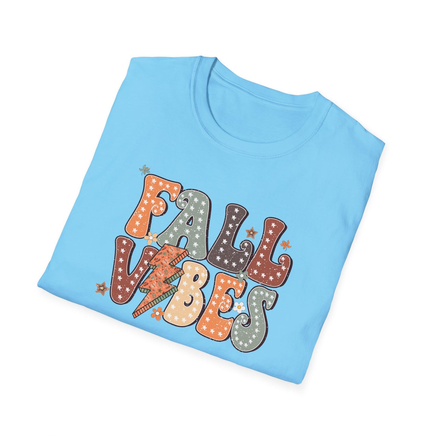 Fall Vibes T-Shirt, Autumn Graphic Tee, Cozy Shirt, Relaxing Casual Top, Seasonal Clothing, Thanksgiving Tee, Friendsgiving gift