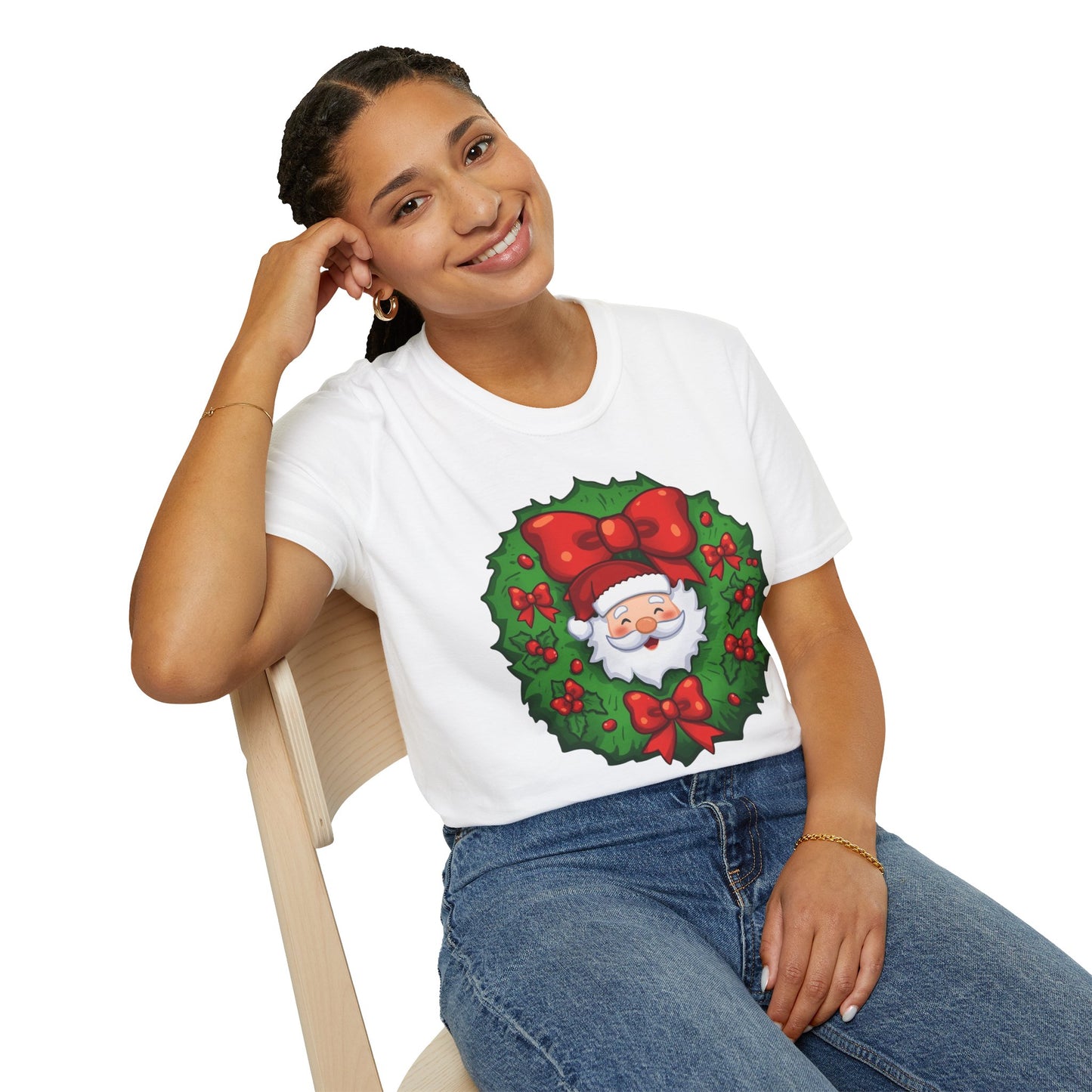 Santa Wreath Shirt, Family Christmas Shirts, Christmas T Shirt, Holiday Shirt, Cute Xmas Shirt for the family, Holiday Gift