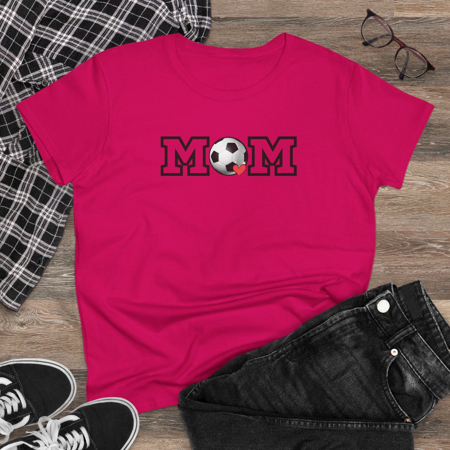Soccer Mom Shirt, Sports Mom Gift, Cotton T-Shirt, Soccer Fan Apparel, Mother's Day Tee, Mom loves Soccer, Sports Mom