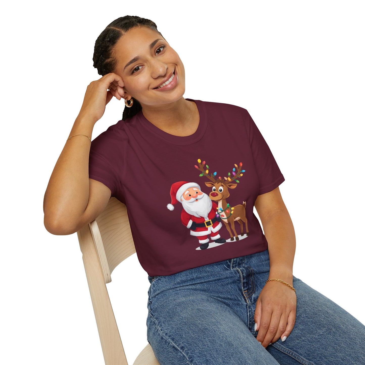 Santa and Rudolph Shirt, Family Christmas Shirts, Christmas T Shirt, Holiday Shirt, Cute Xmas Shirt for the family, Holiday Gift