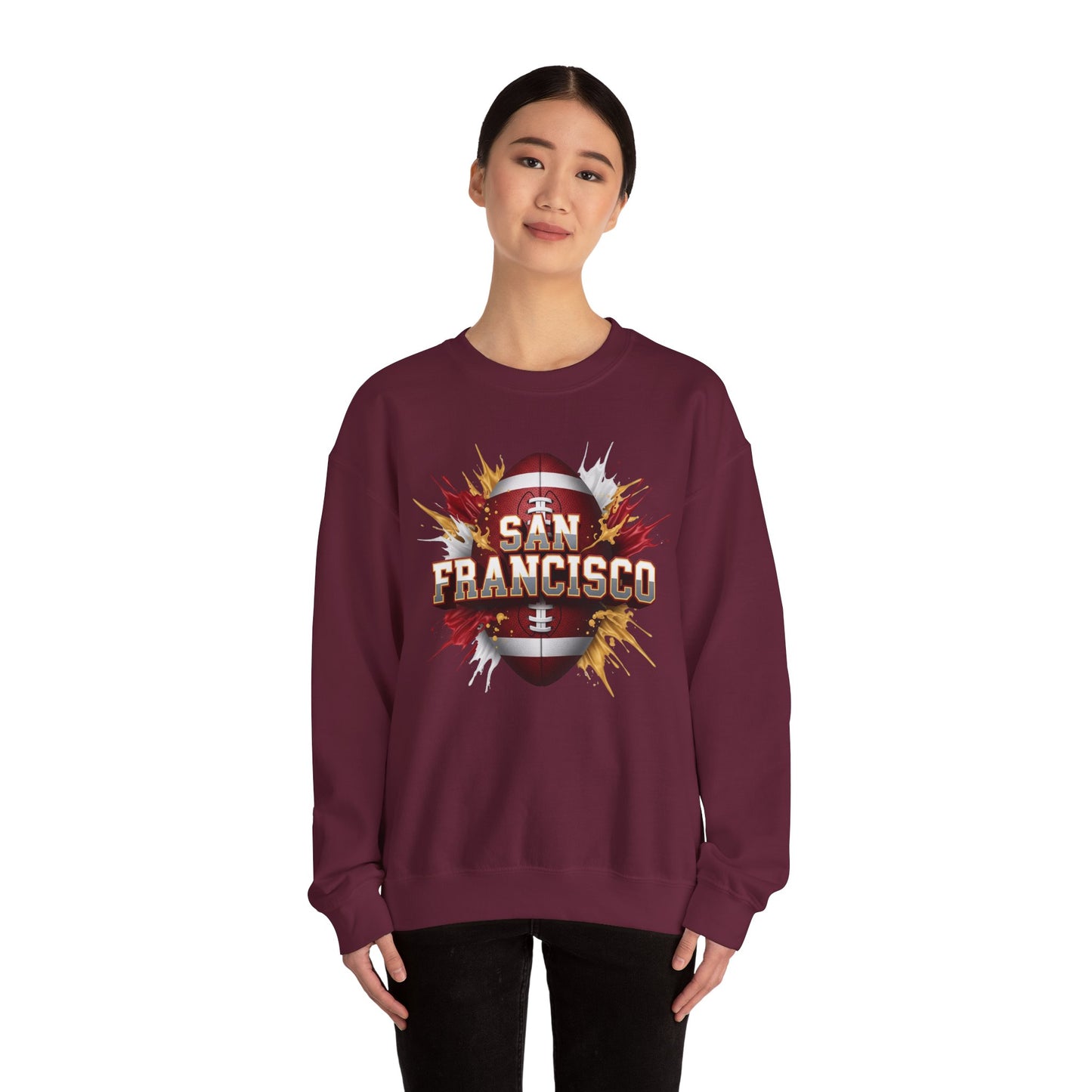 San Francisco Football Sweatshirt, San Francisco Team Sweatshirt, Football Gift for San Fran Fans, Game Day Fan Apparel, Football Fan Gift