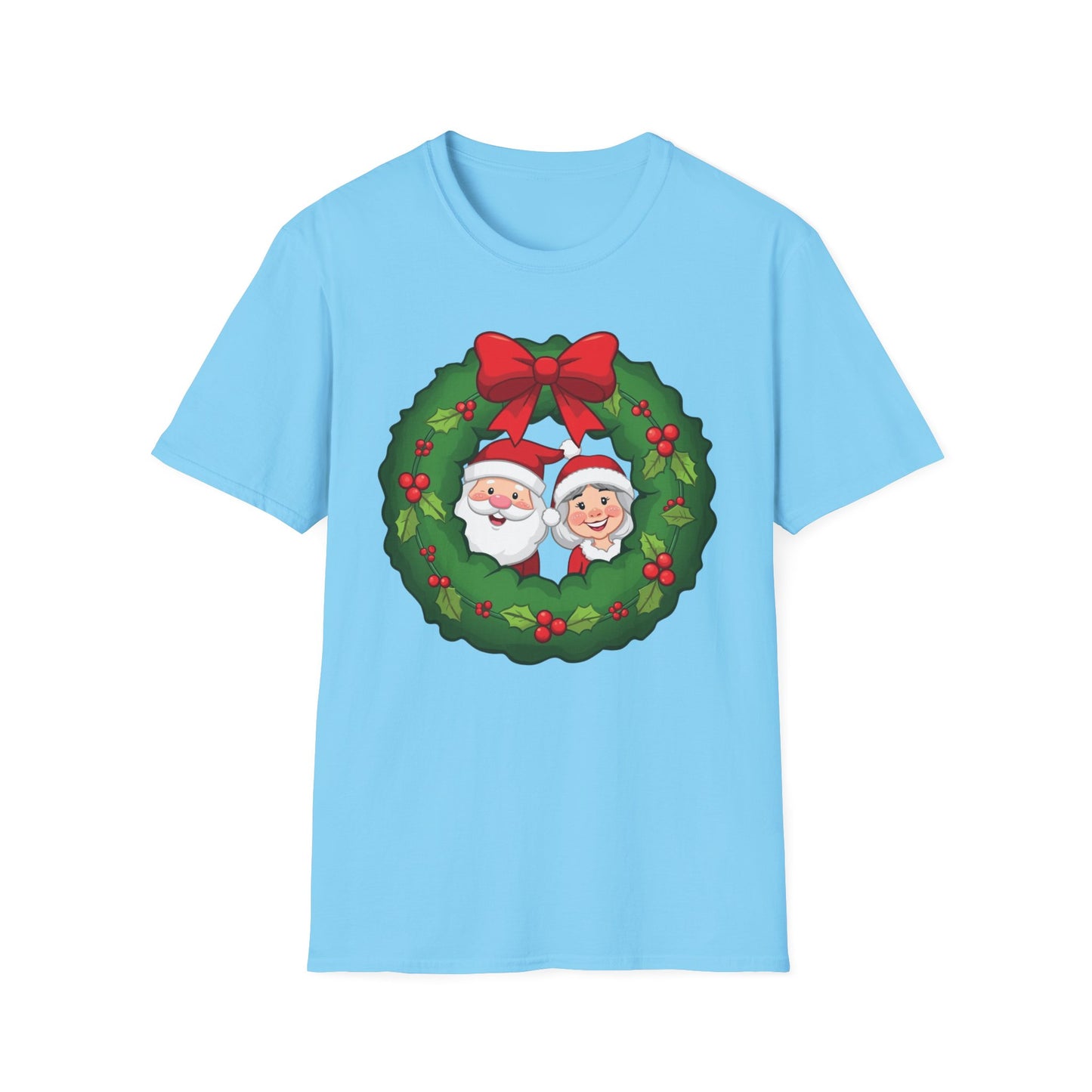 Santa and Mrs. Claus in a Wreath Shirt, Family Christmas Shirts, Christmas T Shirt, Holiday Shirt, Cute Xmas Shirt for the family, Holiday Gift