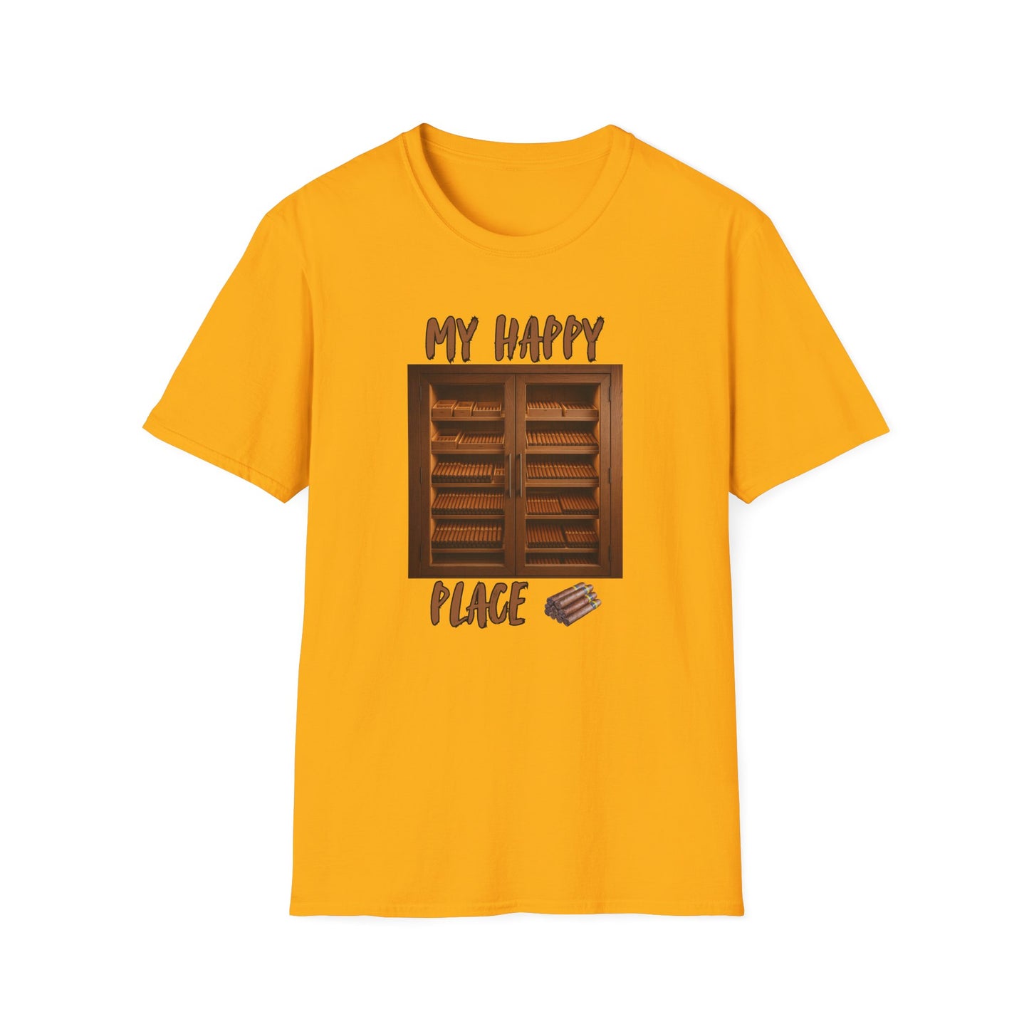 My Happy Place Cigar Unisex T-Shirt, BBQ Pool Party Shirt, Relaxation Leisure, Cigar lover Gift, Cigar Aficionado, Dad Gift, Summer Shirt