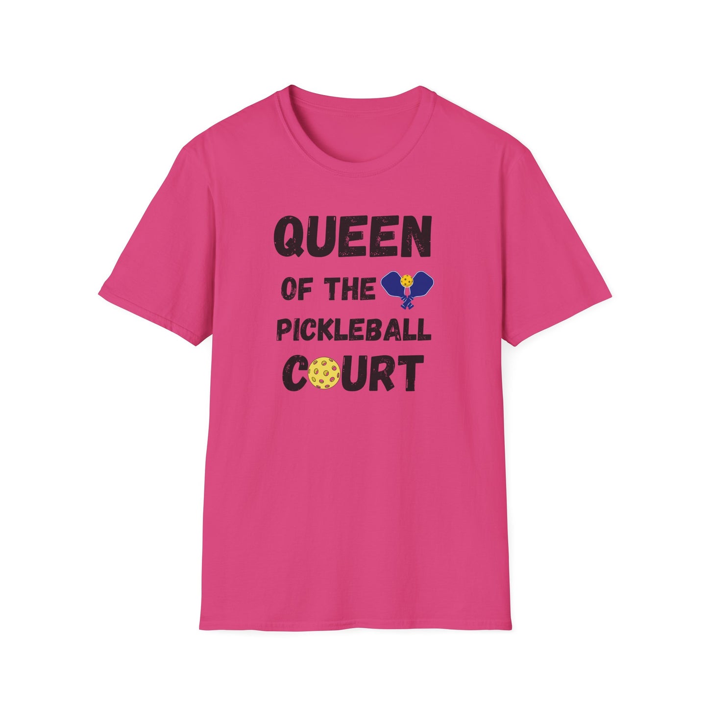 Queen of the Pickleball Court Unisex Softstyle T-Shirt, Pickleball Gift, Pickleball Apparel, Pickleball Lover Shirt, Pickleball Player Tee,