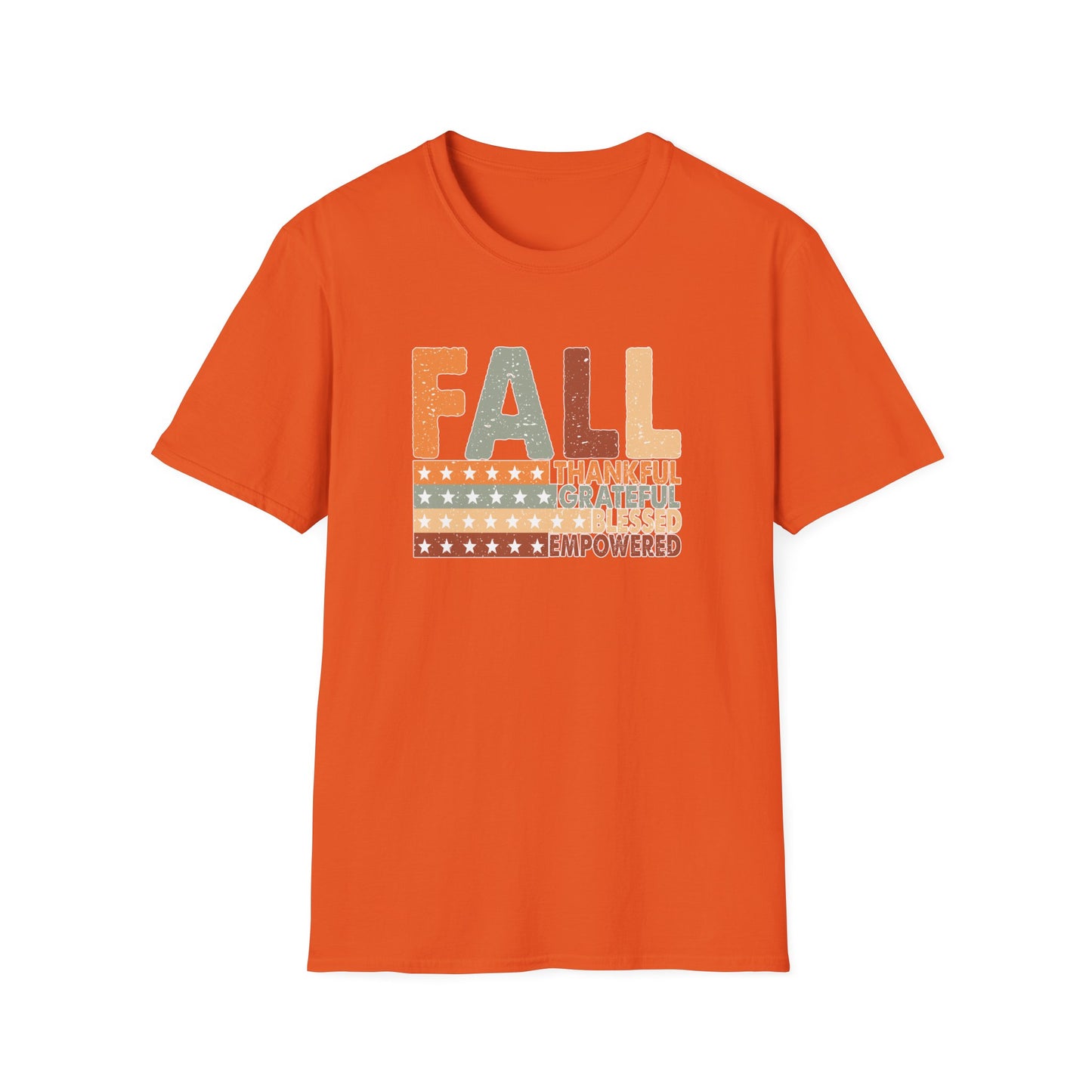 Fall Unisex Softstyle T-Shirt with Inspirational Words, Thankful, Grateful, Blessed, Empowered, Fall Tee, Hope Shirt, Thanksgiving Shirt