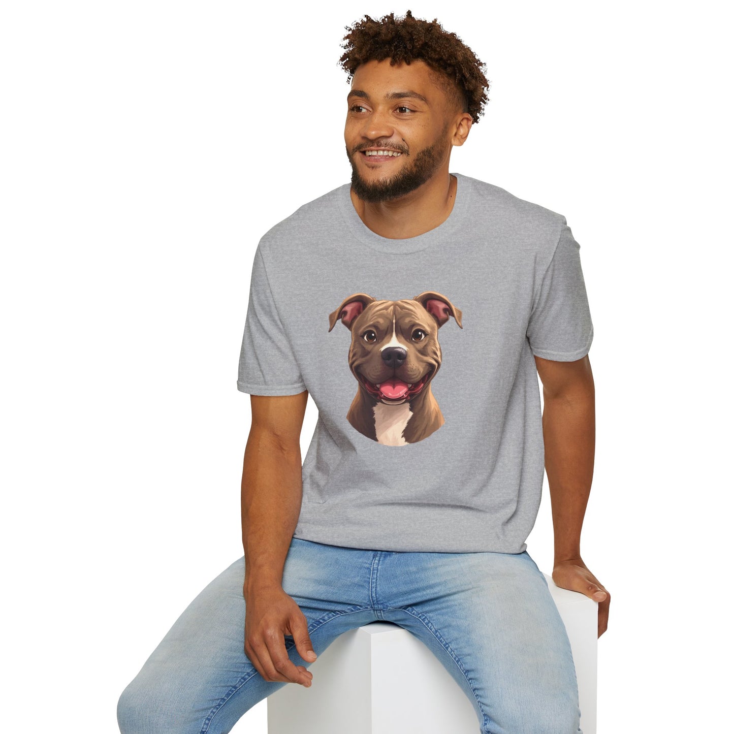 Pit Bull Terrier Dog Portrait Shirt – Pitbull Dog Lover Gift, Cute Dog Mom Tee, Dog Dad Shirt, Pet Breed Apparel