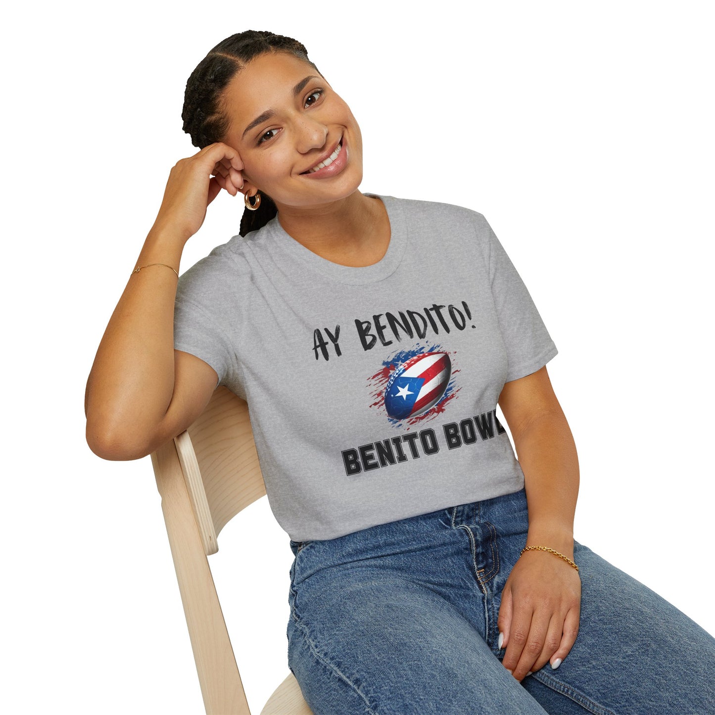 Ay Bendito! Benito Bowl T-Shirt, Halftime Benito Shirt, Football Fan Gift, Benito Tee, Puerto Rico Heritage Boriqua Pride Gift