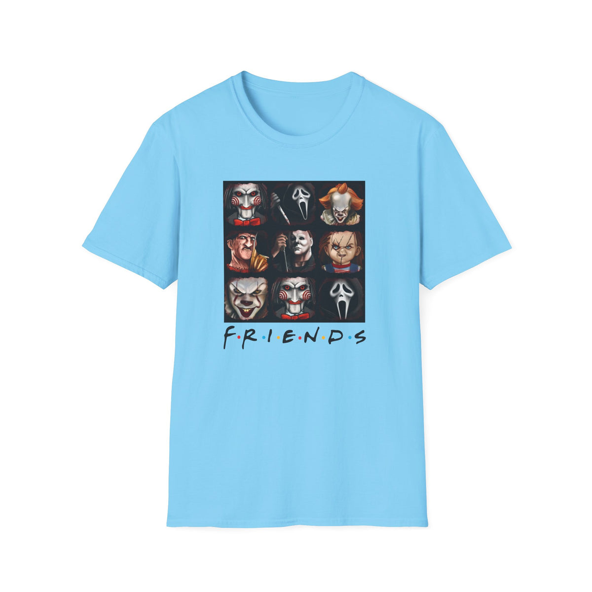 Horror Movie Villains Halloween Softstyle T-Shirt, Scary Movie Tee, Halloween Shirt, Horror Movie Fan Gift, Horror Movie Characters