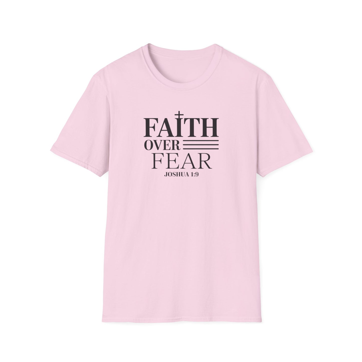 Faith Over Fear T-Shirt – Joshua 1:9 Bible Verse Shirt, Christian Inspirational Scripture Tee
