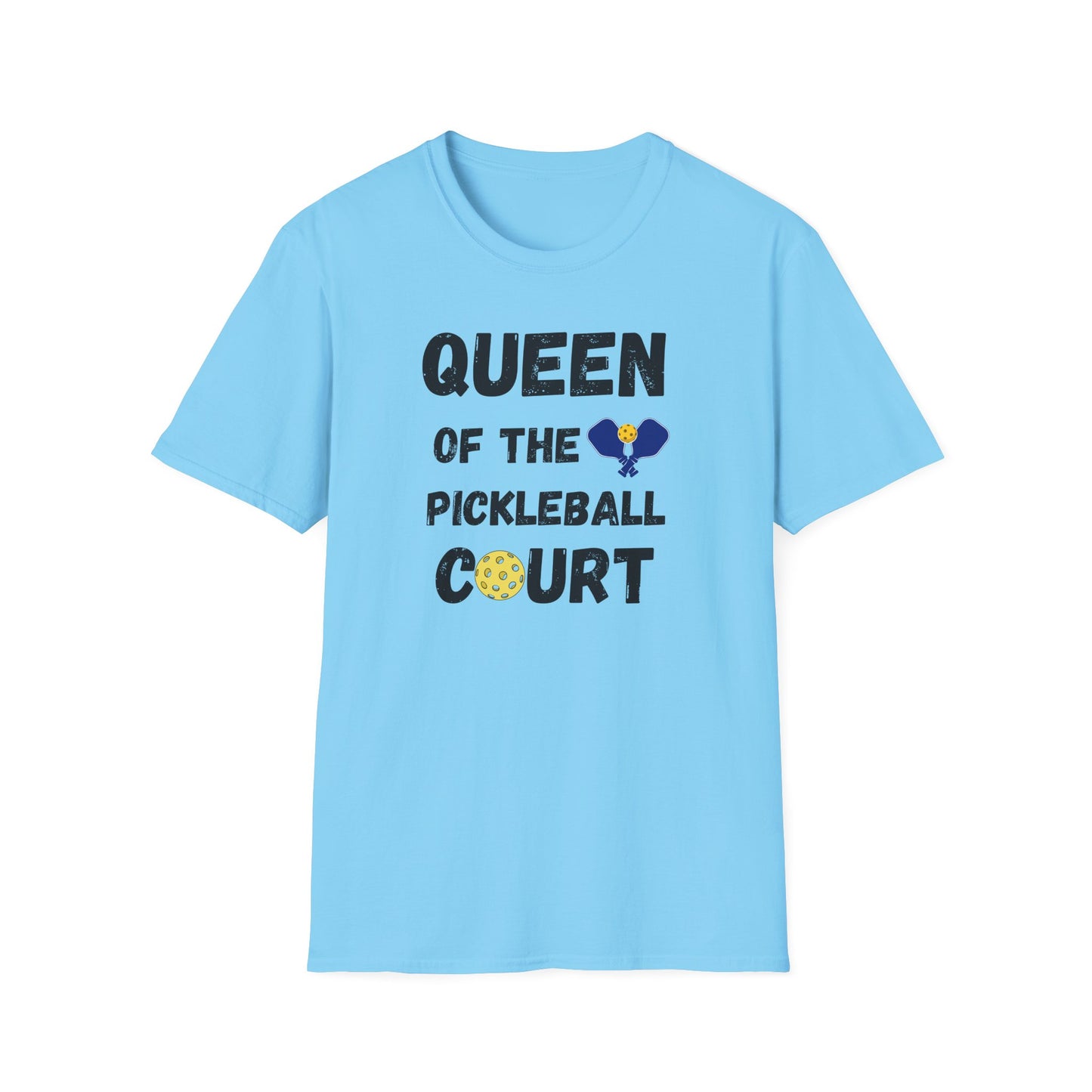Queen of the Pickleball Court Unisex Softstyle T-Shirt, Pickleball Gift, Pickleball Apparel, Pickleball Lover Shirt, Pickleball Player Tee,