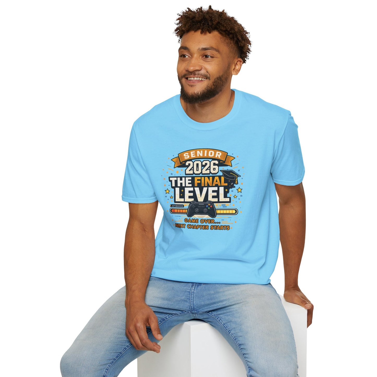Senior 2026 The Final Level Gamer Graduation T-Shirt, Class of 2026 Game Over Next Chapter Starts Tee for Boys Girls Grad