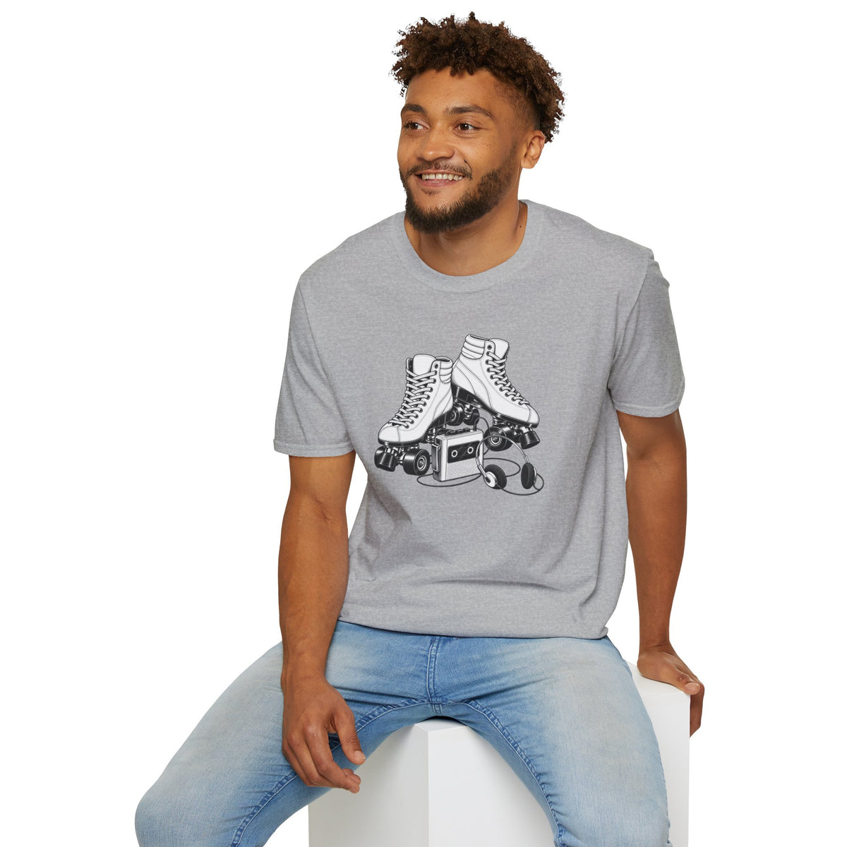 Roller Skate T-Shirt, Retro Cassette Tee, Vintage Roller Rink Shirt, Music Lover Gift, Skater Tee