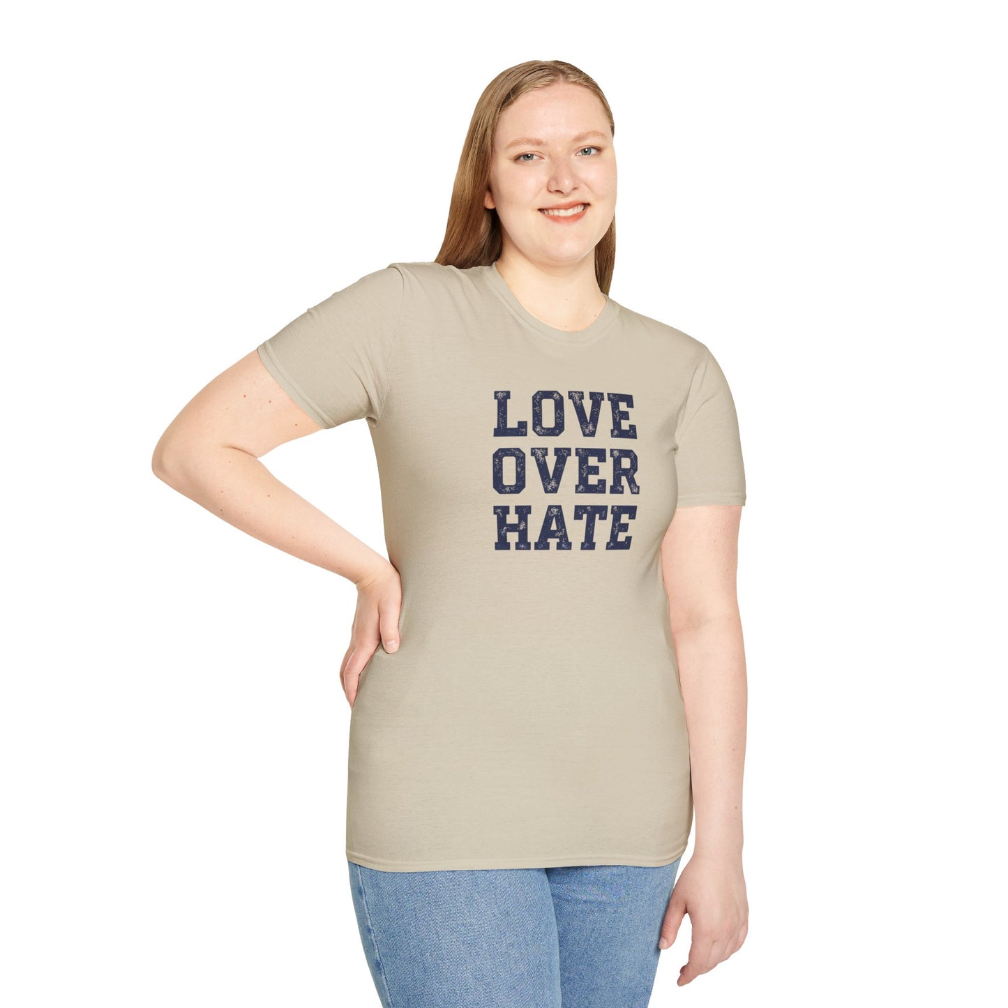 Love Over Hate T-Shirt – Inspirational Christian Shirt, Positive Message Tee, Motivational Faith Apparel
