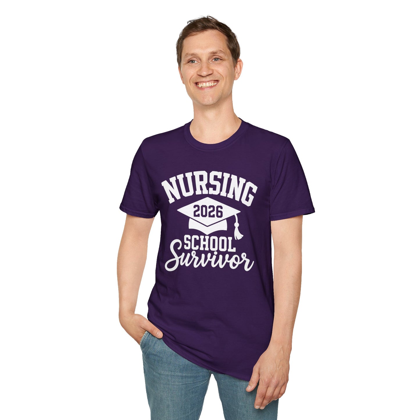 Nursing 2026 School Survivor T-Shirt, Nurse Graduation Shirt, RN Student Gift, Nursing School Grad Tee