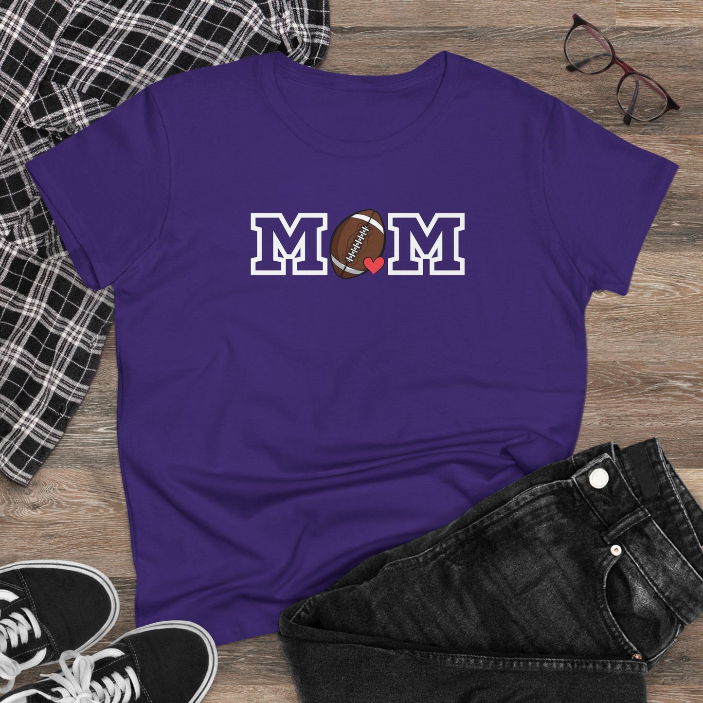 Football Mom Shirt, Sports Mom Gift, Cotton T-Shirt, Football Fan Apparel, Mother's Day Tee, Mom loves Football, Sports Mom