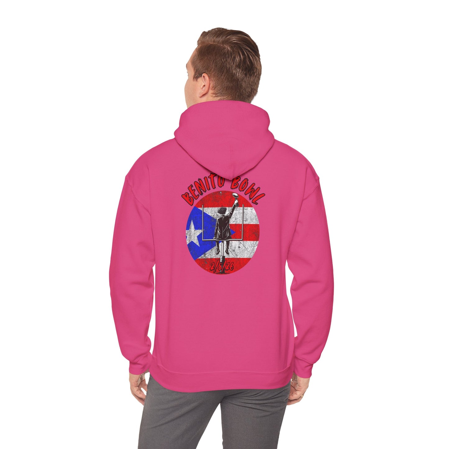 Benito Bowl 2/8/26 Hoodie – Puerto Rico Heritage, Boricua Pride Football Benito Fan Hoodie