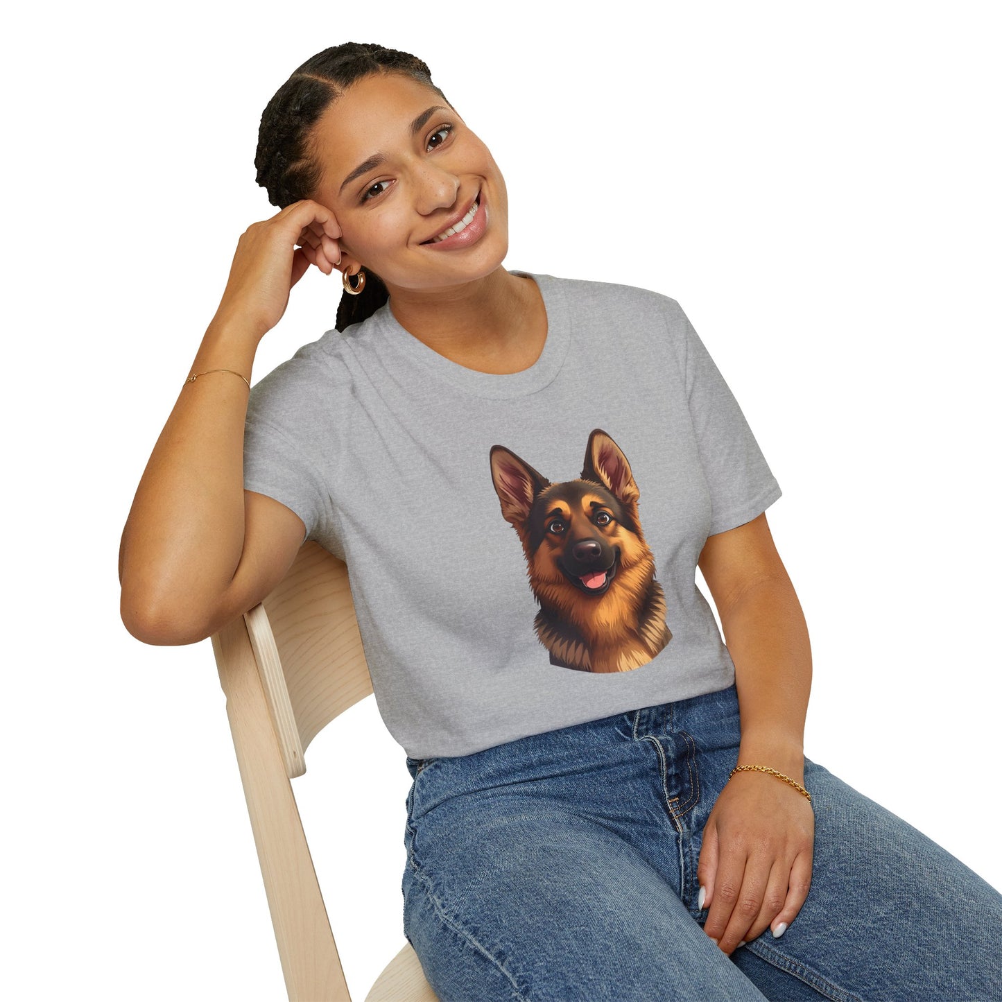 German Shepherd Dog Portrait Shirt – German Shepherd Dog Lover Gift, Cute Dog Mom Tee, Dog Dad Shirt, Pet Breed Apparel