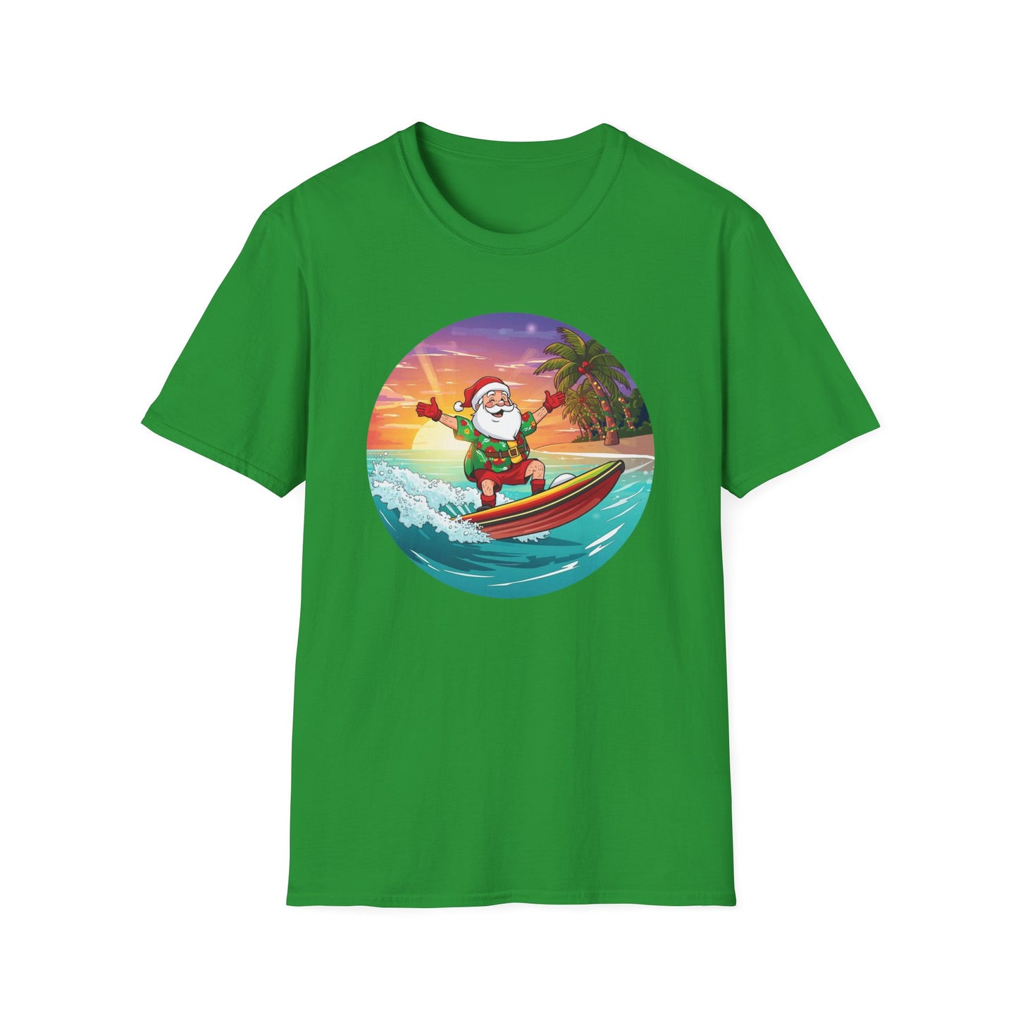 Tropical Surfing Santa Shirt, Family Christmas Shirts, Christmas T Shirt, Holiday Shirt, Cute Xmas Shirt for the family, Holiday Gift