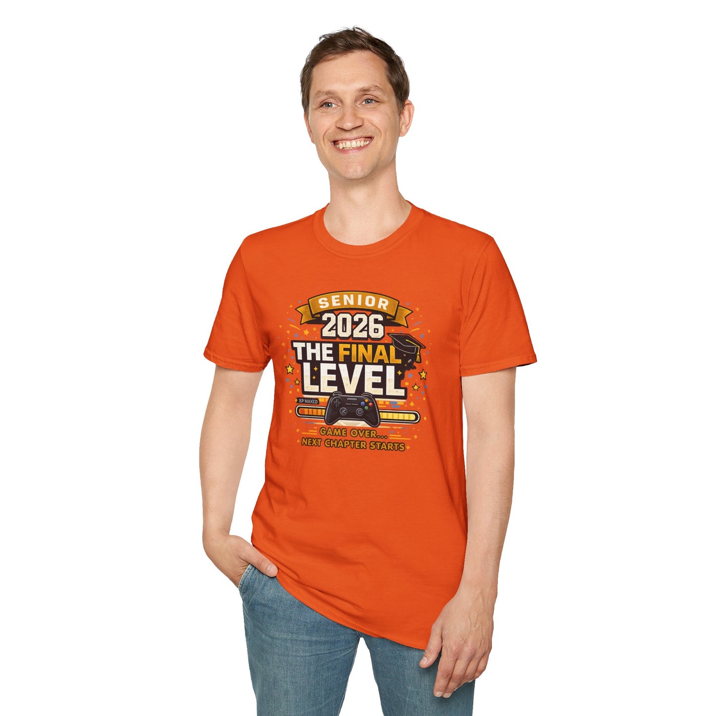 Senior 2026 The Final Level Gamer Graduation T-Shirt, Class of 2026 Game Over Next Chapter Starts Tee for Boys Girls Grad