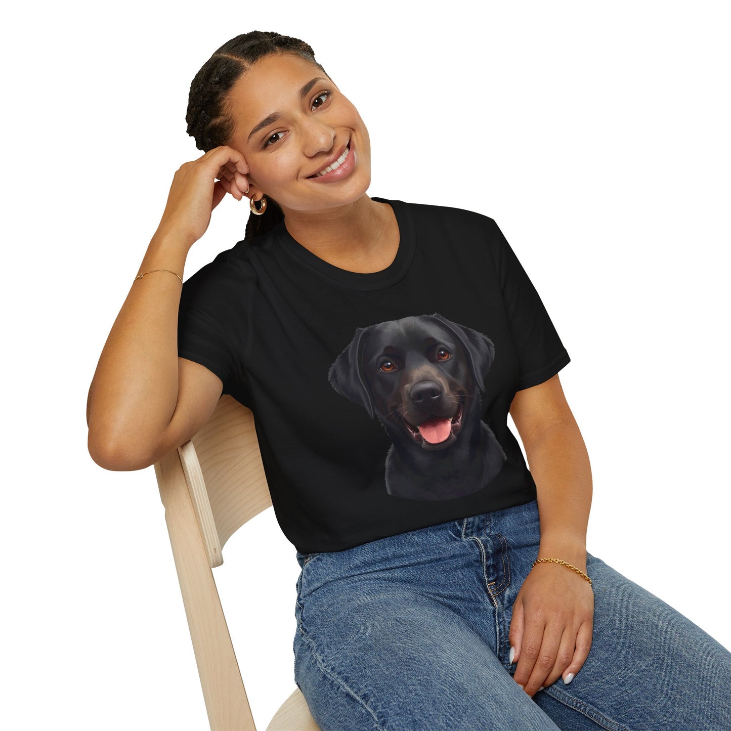 Labrador Retriever Dog Portrait Shirt – Black Lab Dog Lover Gift, Cute Dog Mom Tee, Dog Dad Shirt, Pet Breed Apparel