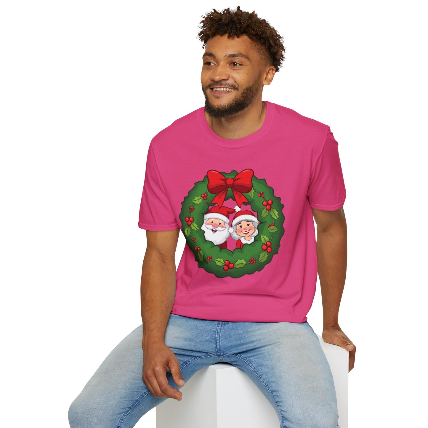 Santa and Mrs. Claus in a Wreath Shirt, Family Christmas Shirts, Christmas T Shirt, Holiday Shirt, Cute Xmas Shirt for the family, Holiday Gift