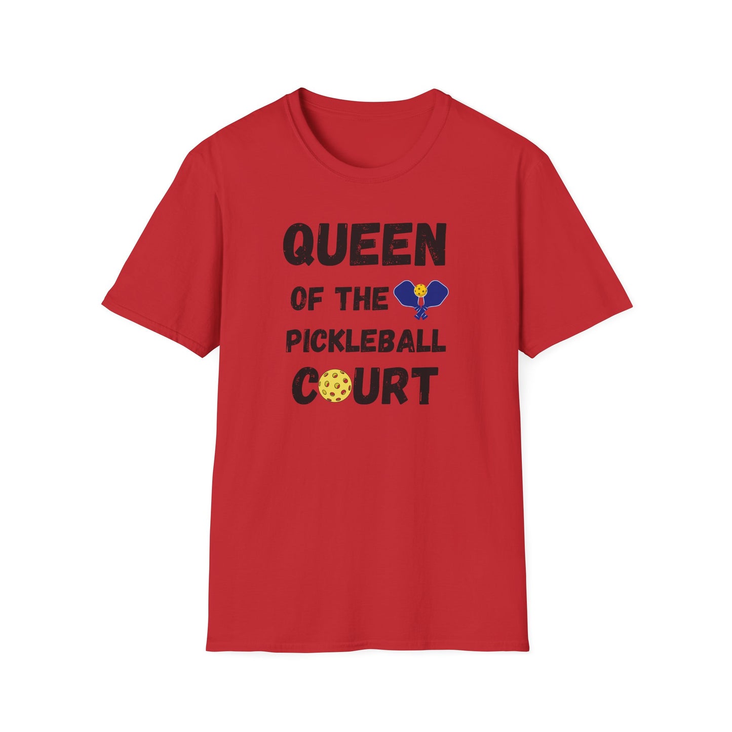 Queen of the Pickleball Court Unisex Softstyle T-Shirt, Pickleball Gift, Pickleball Apparel, Pickleball Lover Shirt, Pickleball Player Tee,