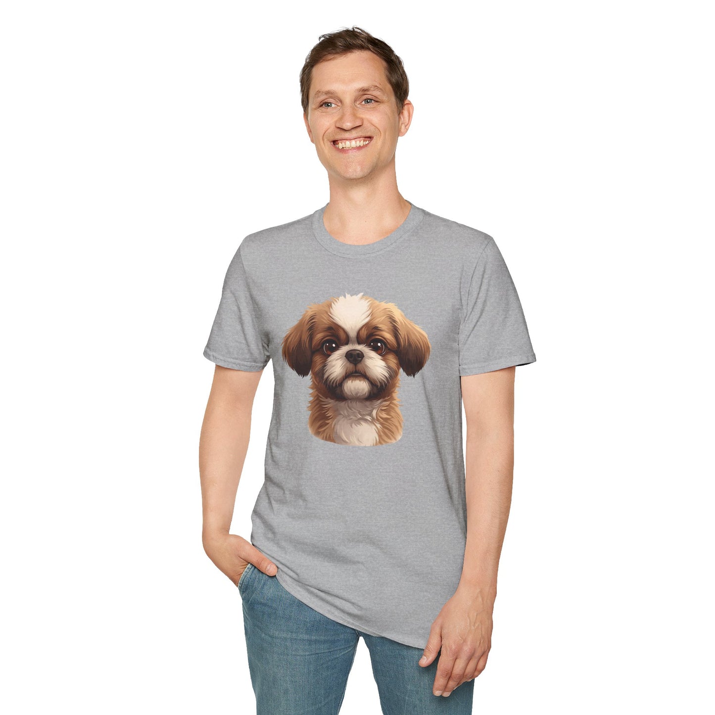 Shih Tzu Dog Portrait Shirt – Shih Tzu Shepherd Dog Lover Gift, Cute Dog Mom Tee, Dog Dad Shirt, Pet Breed Apparel