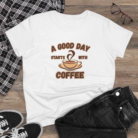 A Good Day Starts with Coffee Shirt, Funny Coffee Shirt, Mother's Day Gift, Coffee Lover Gift, Mom Gift, Coffee Drinker Gift, Mother Gift