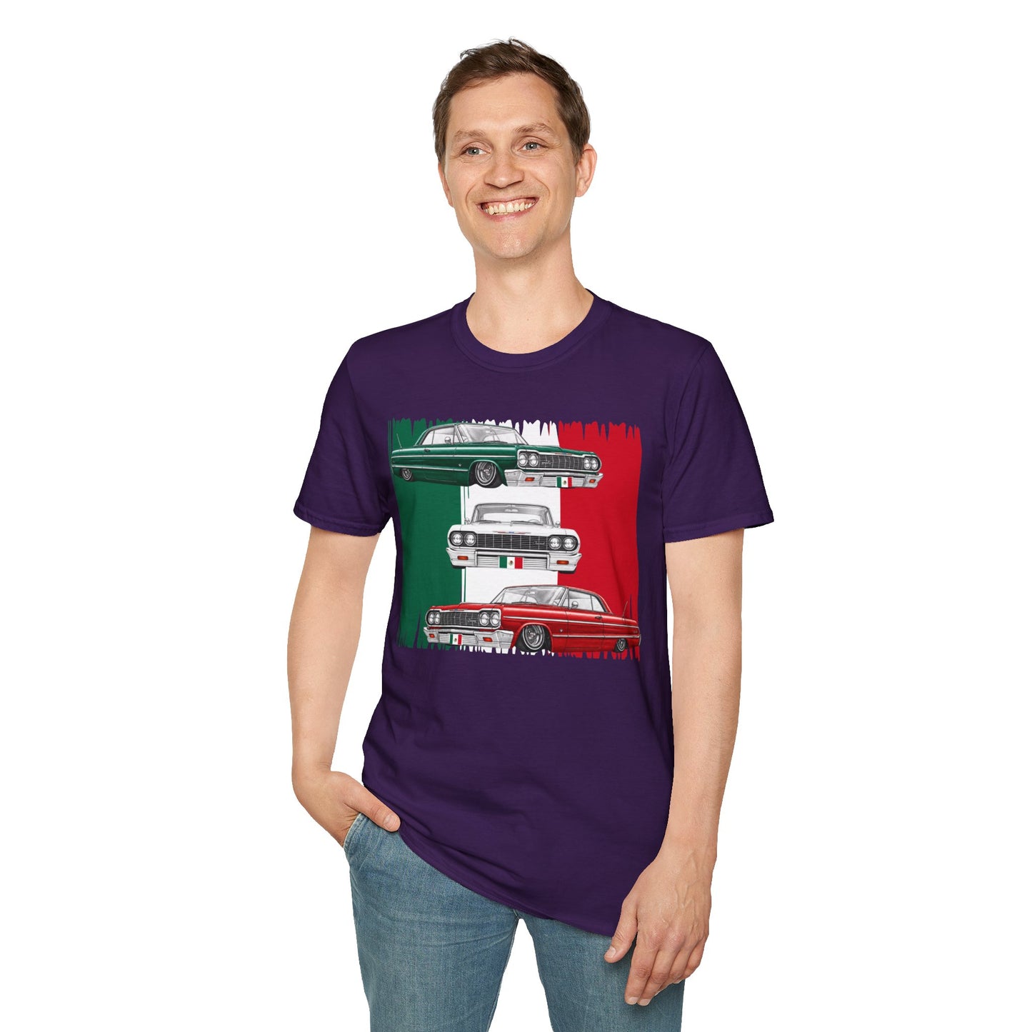 Lowrider Shirt, Mexican Flag Classic Car Tee, Vintage Car Graphic Shirt, Car Enthusiast Gift, Retro Auto Unisex Tee