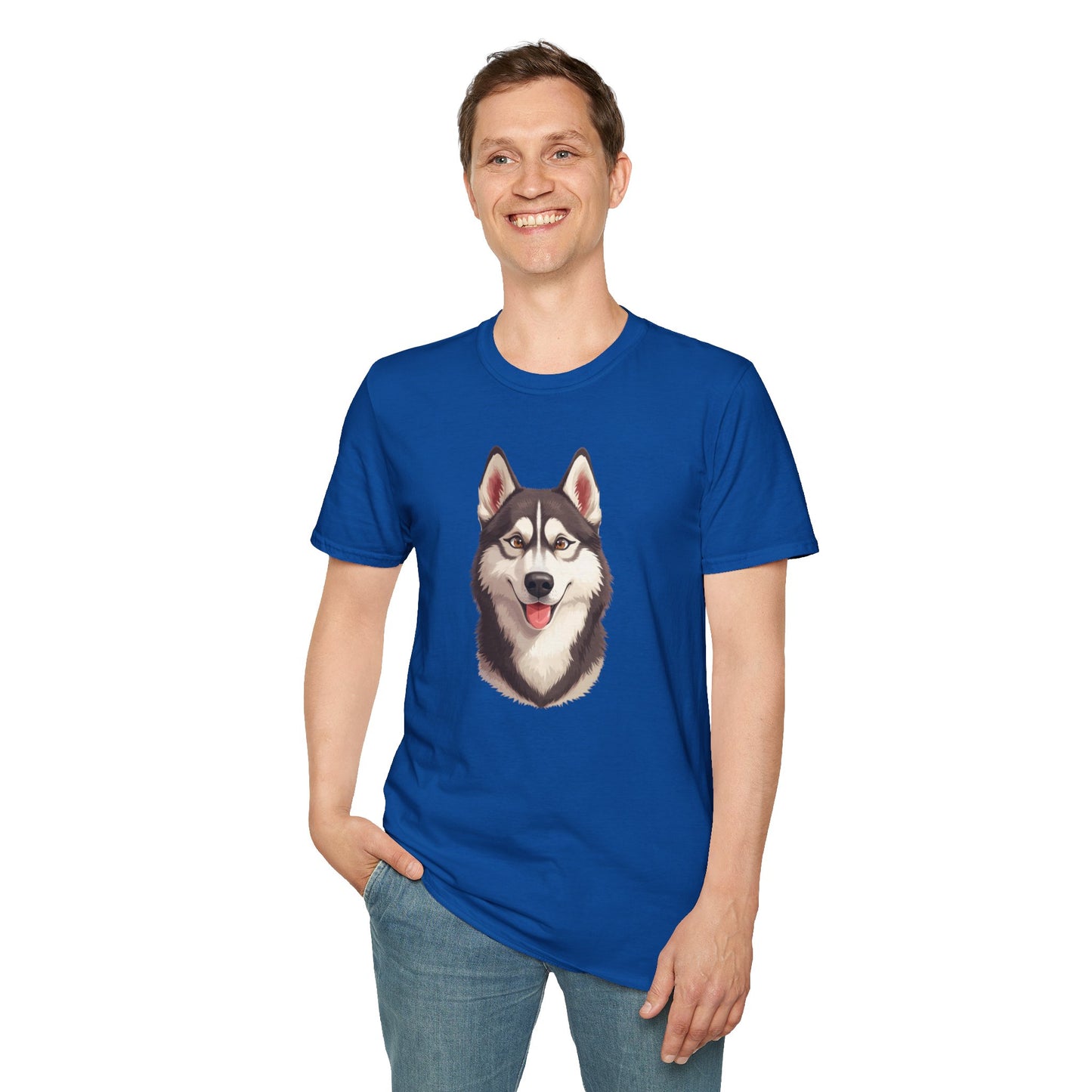 Siberian Husky Dog Portrait Shirt – Husky Dog Lover Gift, Cute Dog Mom Tee, Dog Dad Shirt, Pet Breed Apparel