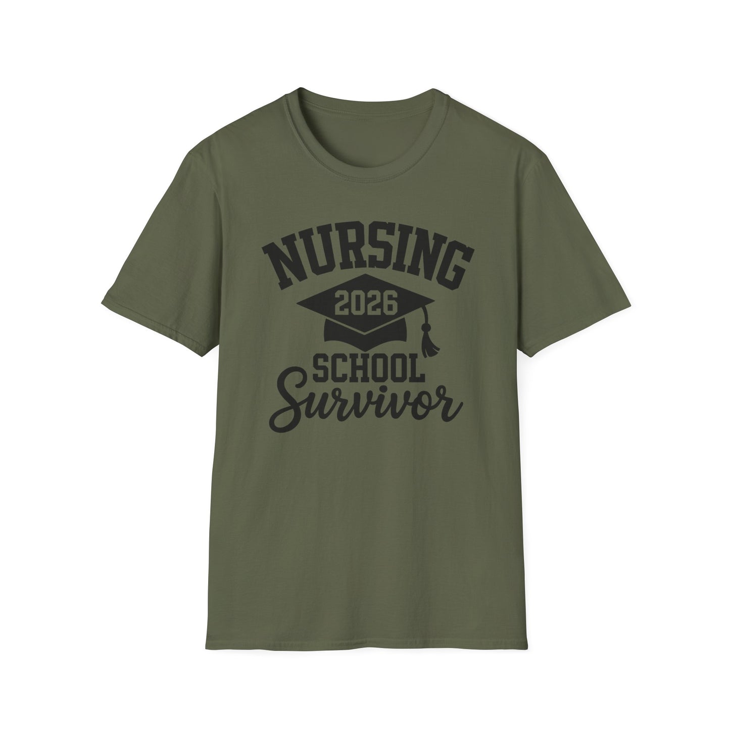 Nursing 2026 School Survivor T-Shirt, Nurse Graduation Shirt, RN Student Gift, Nursing School Grad Tee