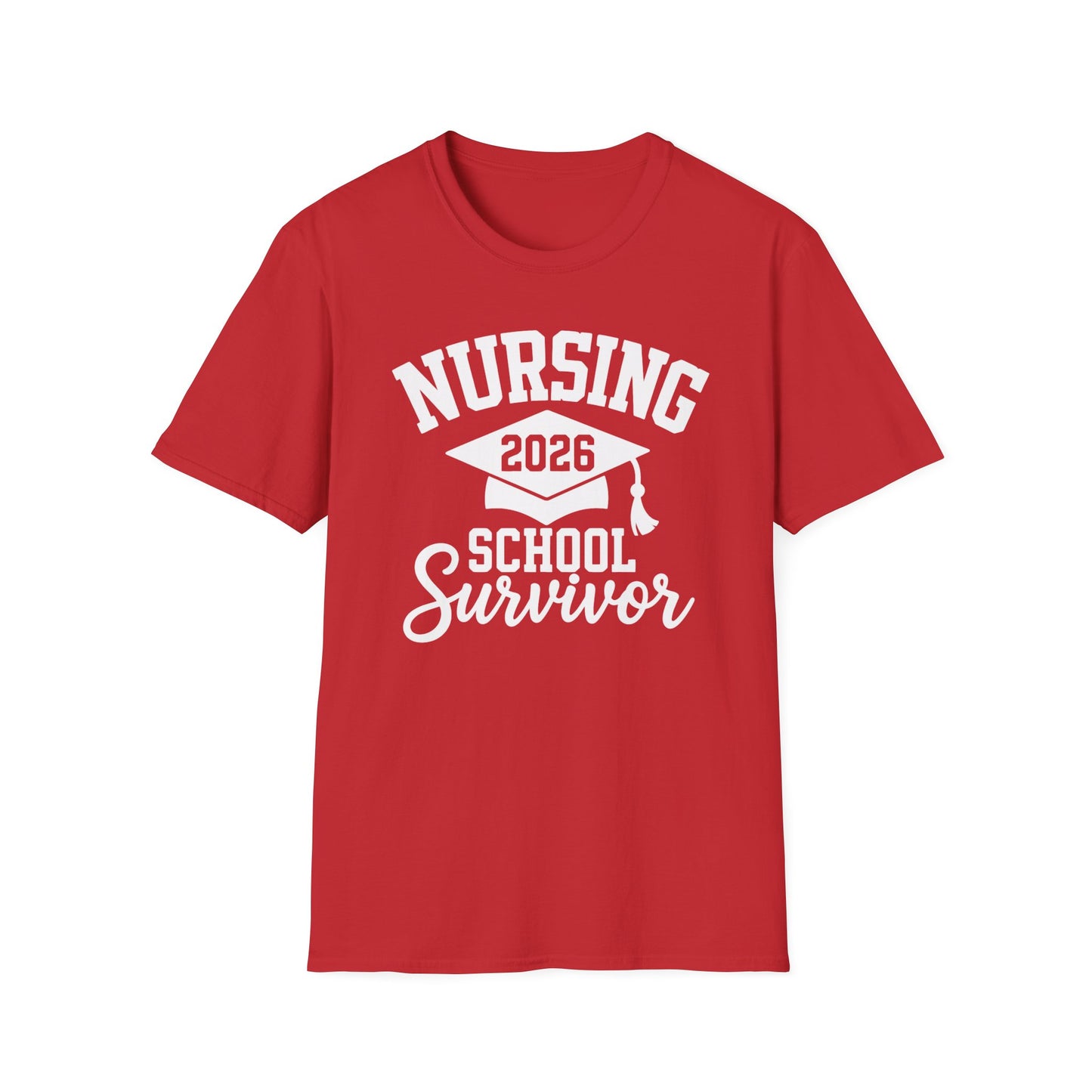 Nursing 2026 School Survivor T-Shirt, Nurse Graduation Shirt, RN Student Gift, Nursing School Grad Tee