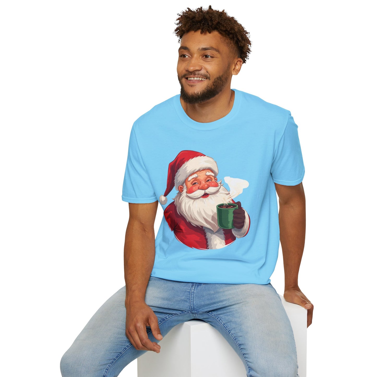 Santa enjoying Hot Chocolate Shirt, Family Christmas Shirts, Christmas T Shirt, Holiday Shirt, Cute Xmas Shirt for the family, Holiday Gift