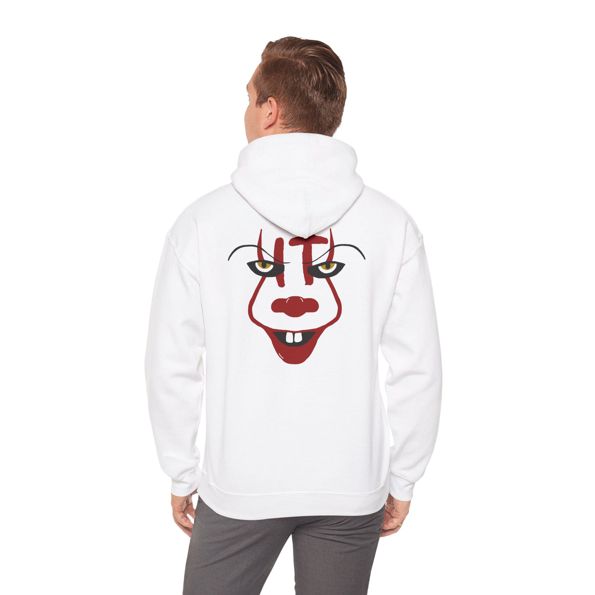 Pennywise IT Unisex Hoodie for Halloween, Scary Clown Pullover, Horror Movie Sweatshirt, Halloween Costume Hoodie, Creepy Clown Jumper