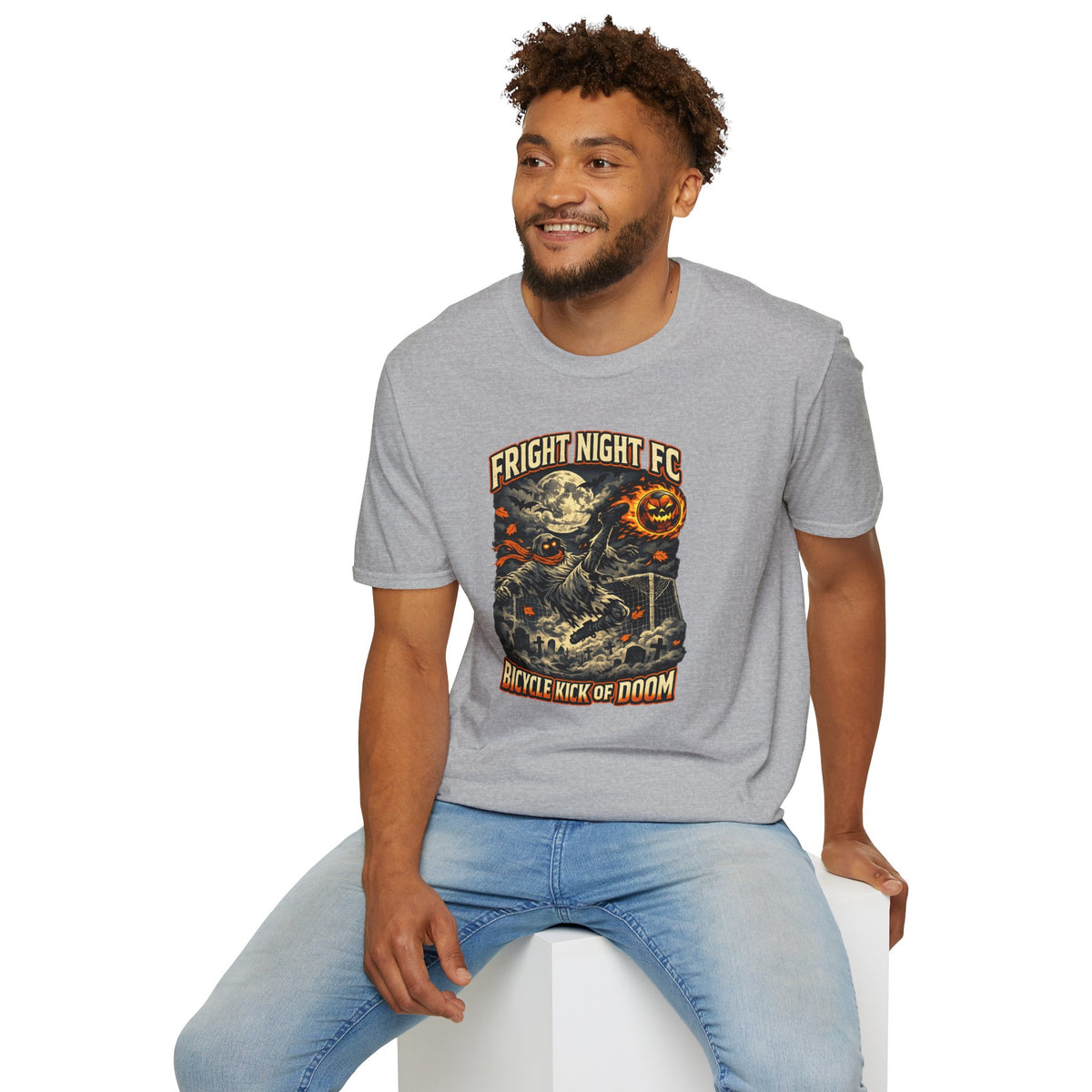 Halloween Soccer Shirt, Fright Night FC Tee, Mummy Soccer T-Shirt, Pumpkin Soccer Ball Shirt, Fall Sports Gift