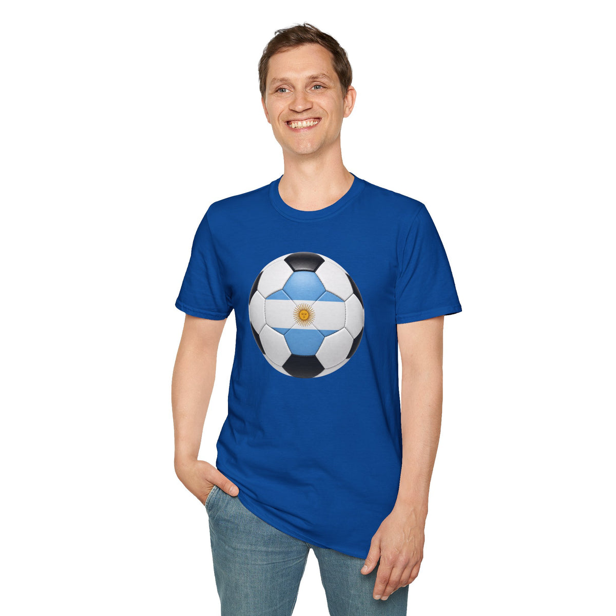 Argentina Soccer Ball Shirt, Argentina Futbol Tee, Light Blue White Soccer T-Shirt, Game Day Fan Shirt, Sports Gift