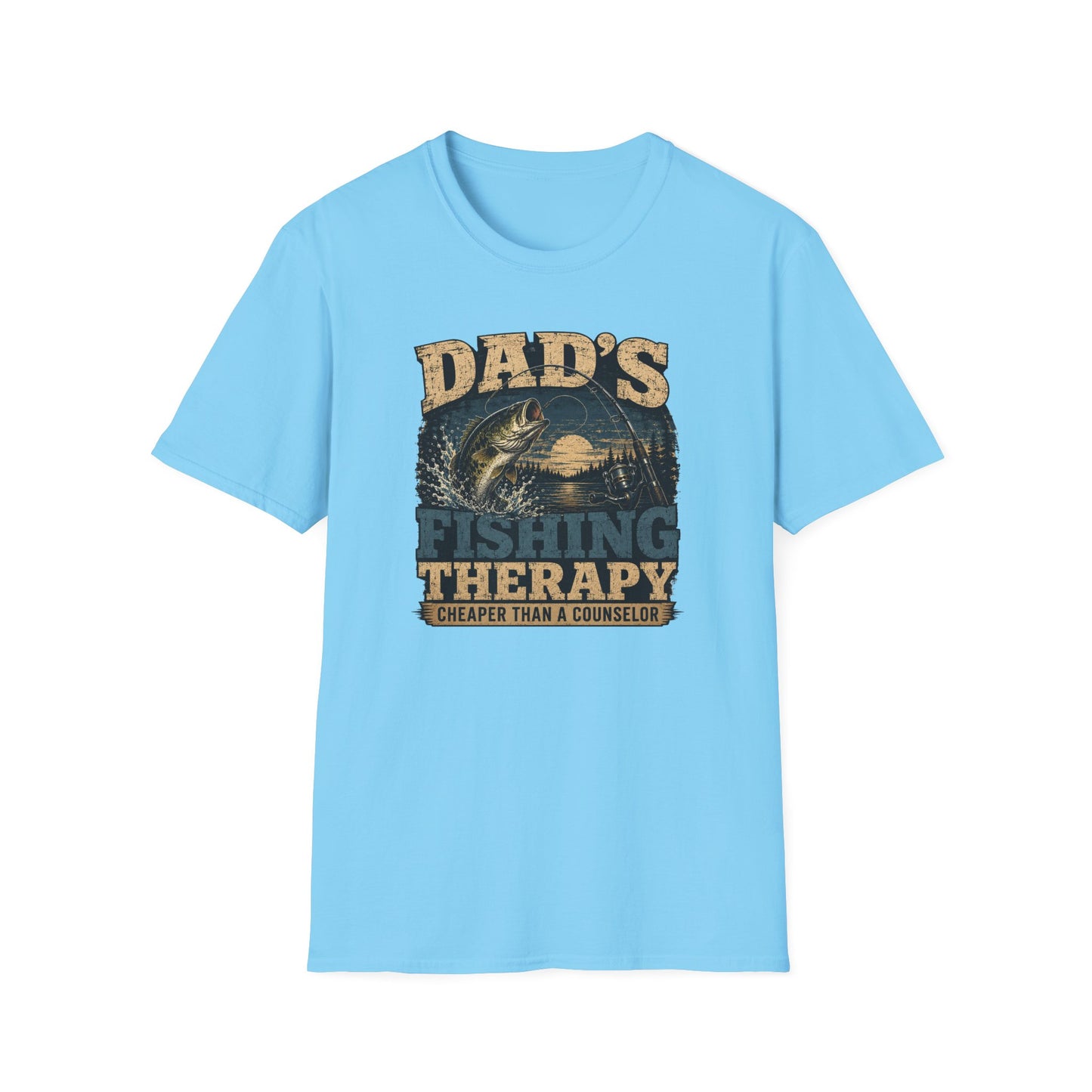 Fishing Dad Shirt, Dads Fishing Therapy Tee, Bass Fishing T-Shirt, Fisherman Gift, Fathers Day Shirt for Dad