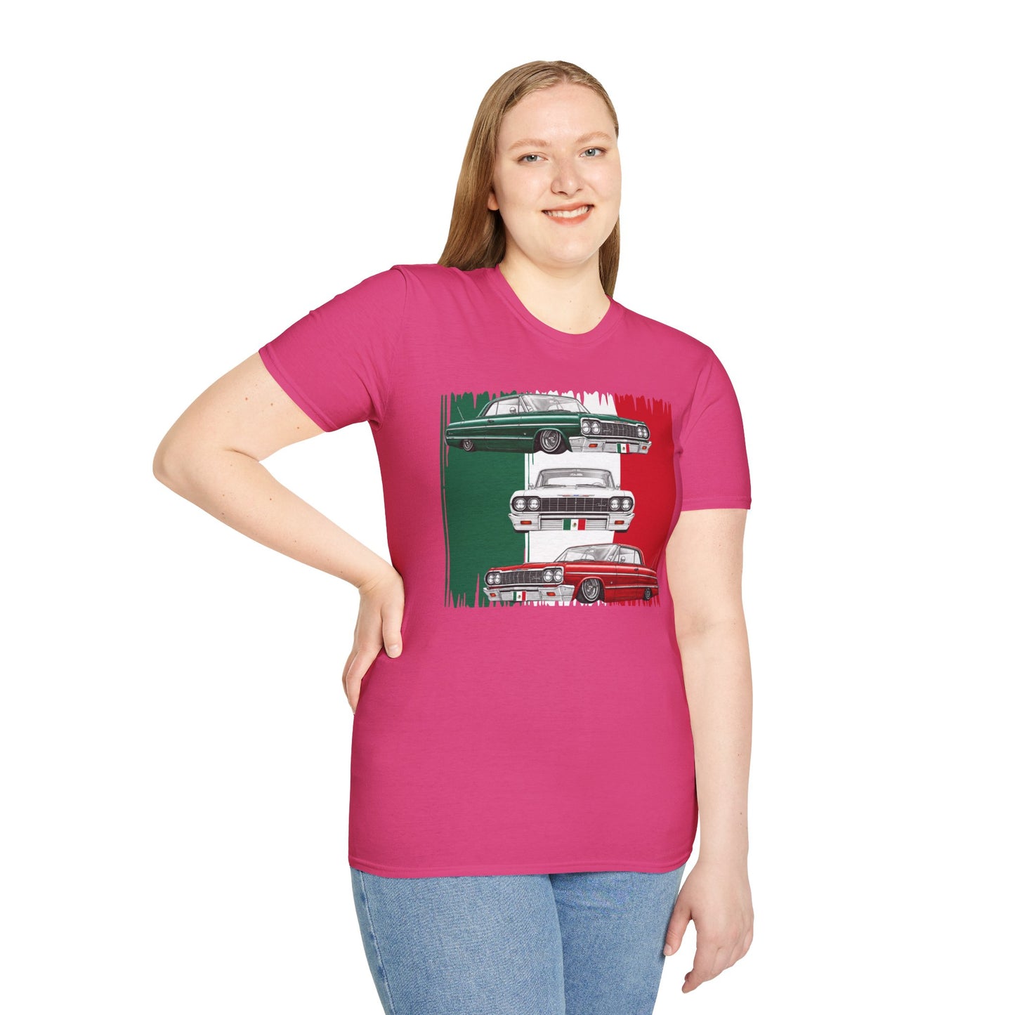 Lowrider Shirt, Mexican Flag Classic Car Tee, Vintage Car Graphic Shirt, Car Enthusiast Gift, Retro Auto Unisex Tee