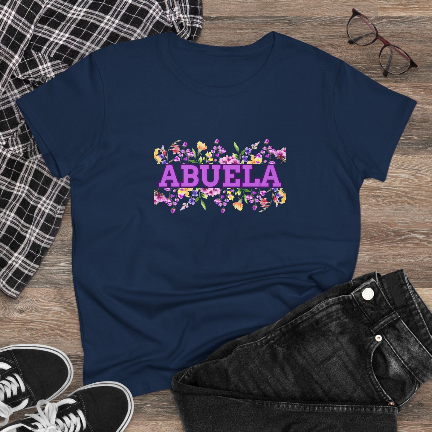 Abuela con Flores Shirt, Gift for Grandma, Gift for Abuela, Mothers Day Gift, Dia de las madres regalo, Abuela Gifts, Gift for Mom