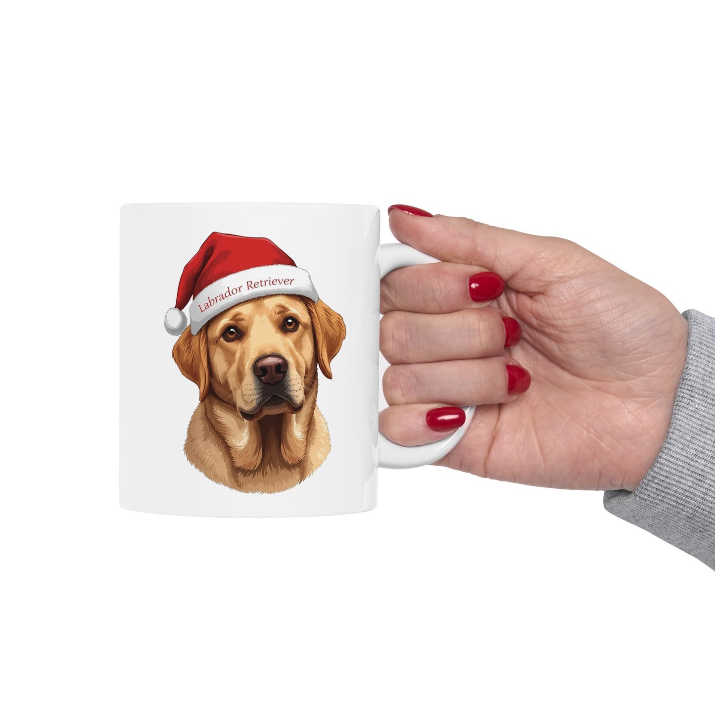 Labrador Retriever Holiday Portrait Mug – Cute Holiday Coffee Cup, Festive Labrador Retriever Dog Ceramic Mug, Christmas Gift Idea (11oz/15oz)