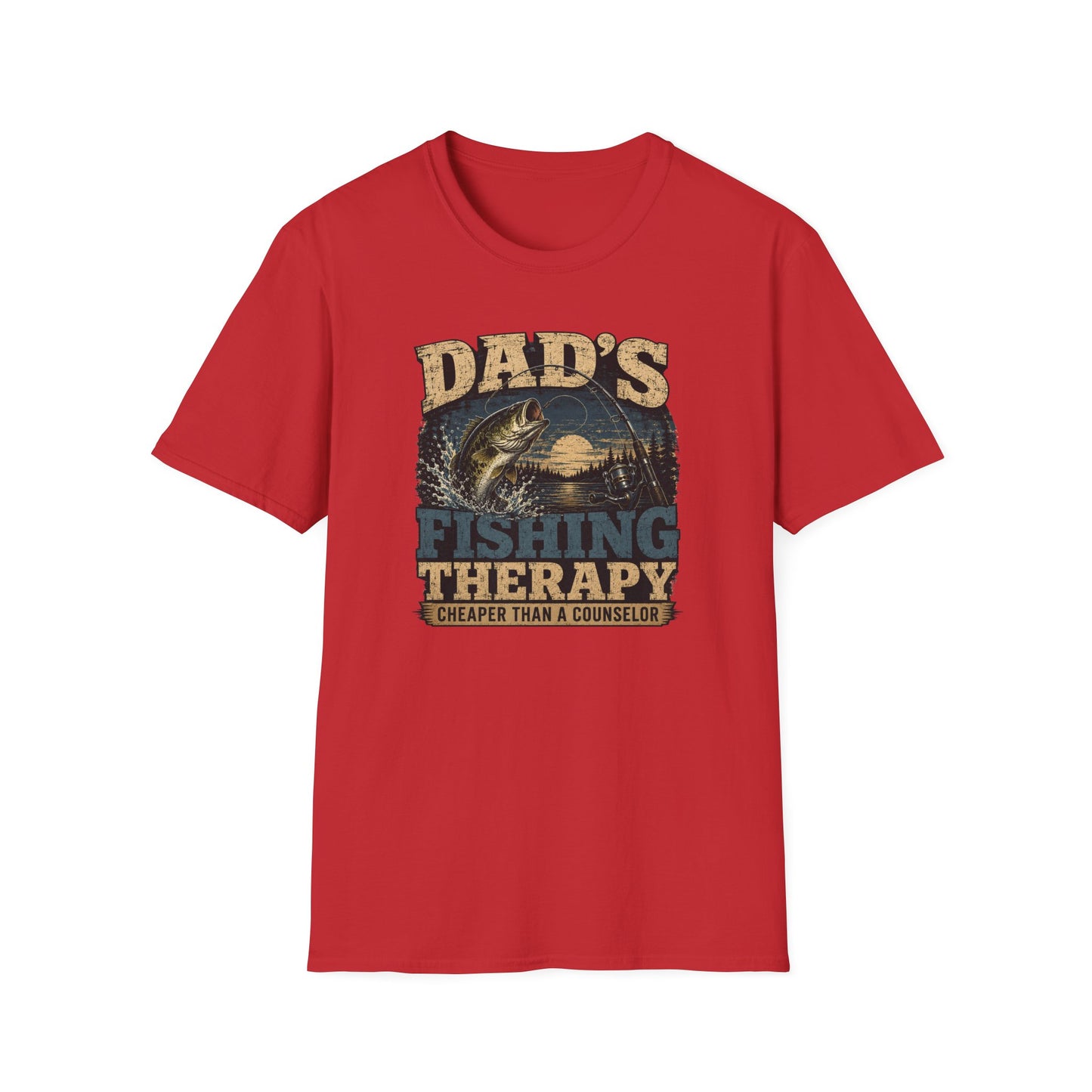 Fishing Dad Shirt, Dads Fishing Therapy Tee, Bass Fishing T-Shirt, Fisherman Gift, Fathers Day Shirt for Dad