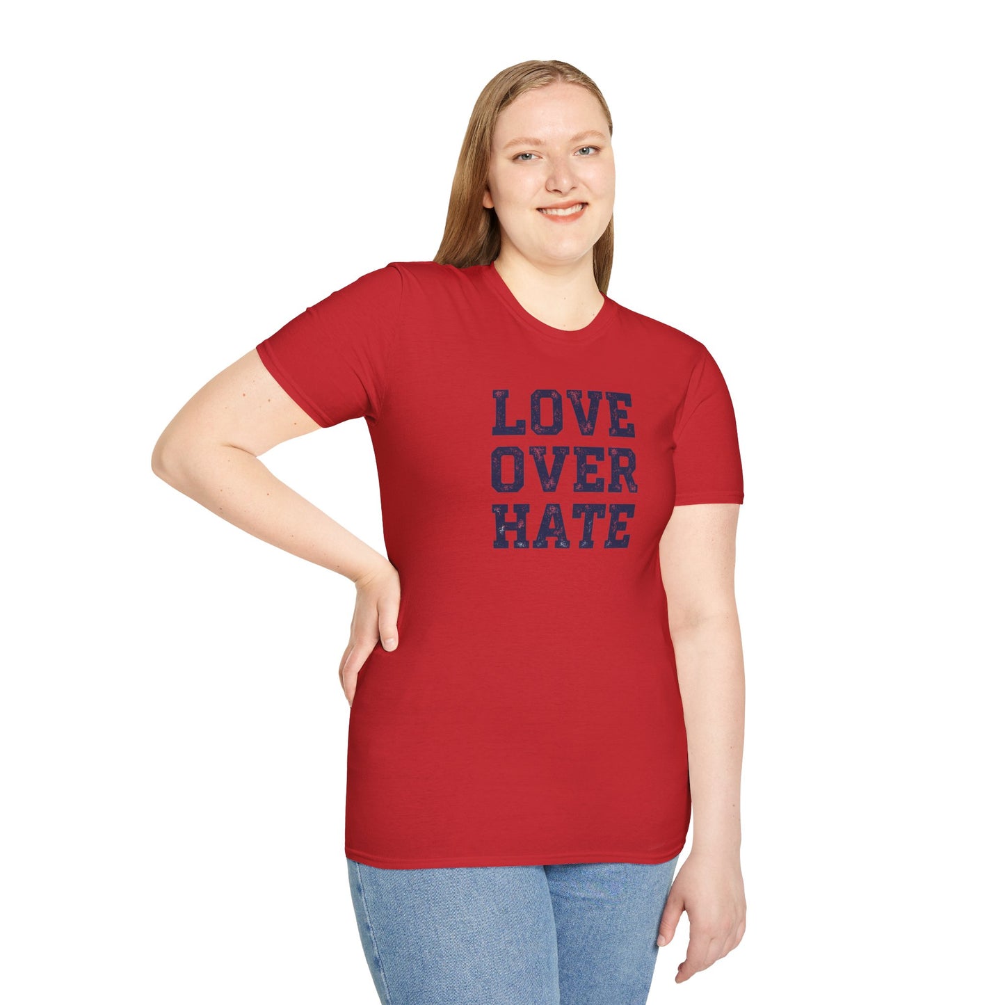 Love Over Hate T-Shirt – Inspirational Christian Shirt, Positive Message Tee, Motivational Faith Apparel