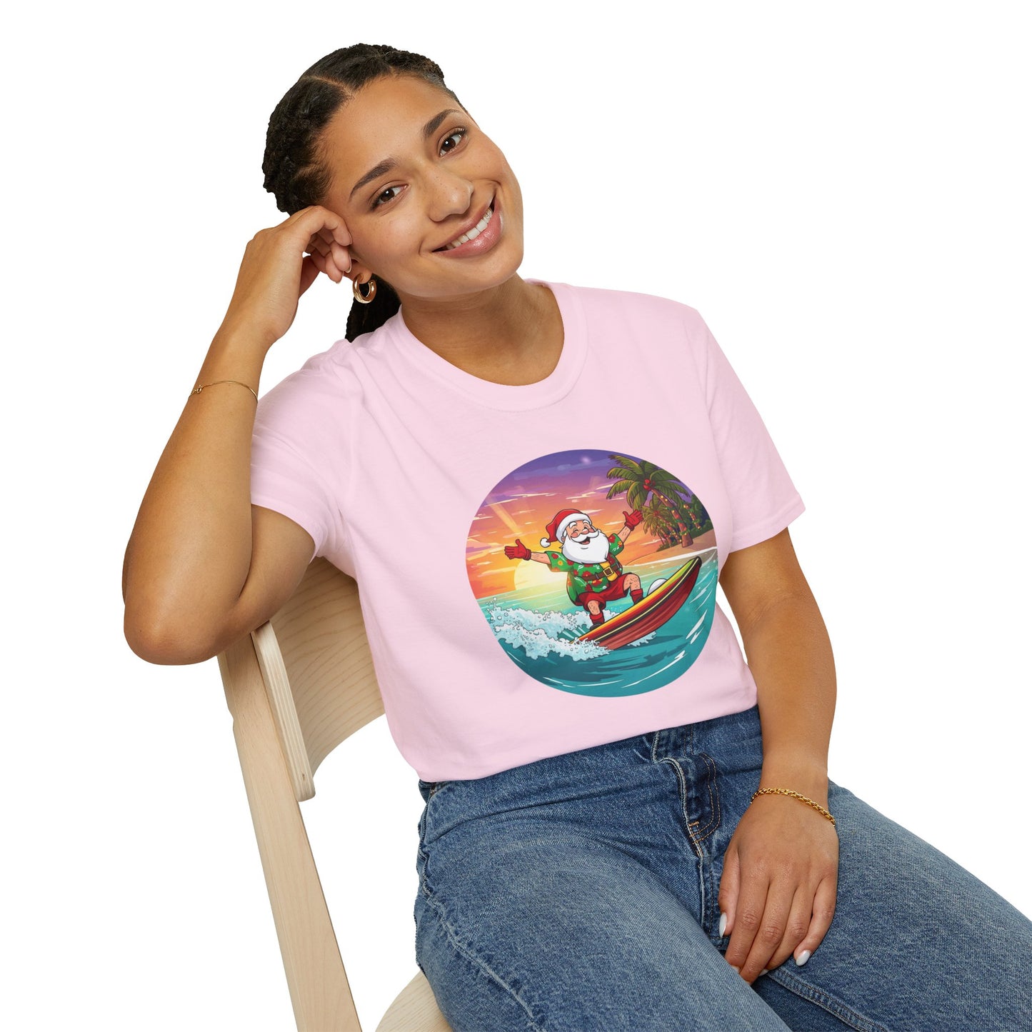 Tropical Surfing Santa Shirt, Family Christmas Shirts, Christmas T Shirt, Holiday Shirt, Cute Xmas Shirt for the family, Holiday Gift