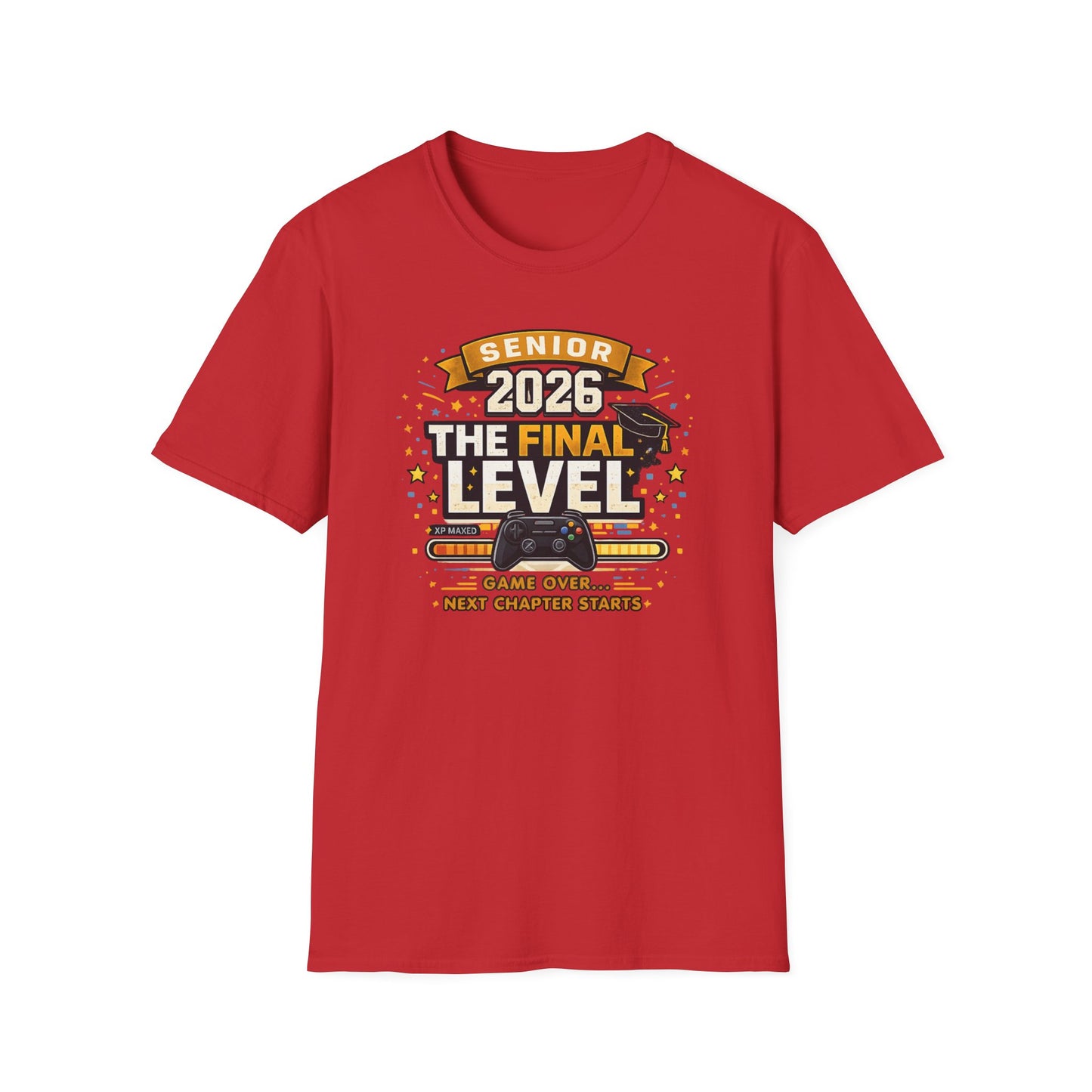 Senior 2026 The Final Level Gamer Graduation T-Shirt, Class of 2026 Game Over Next Chapter Starts Tee for Boys Girls Grad
