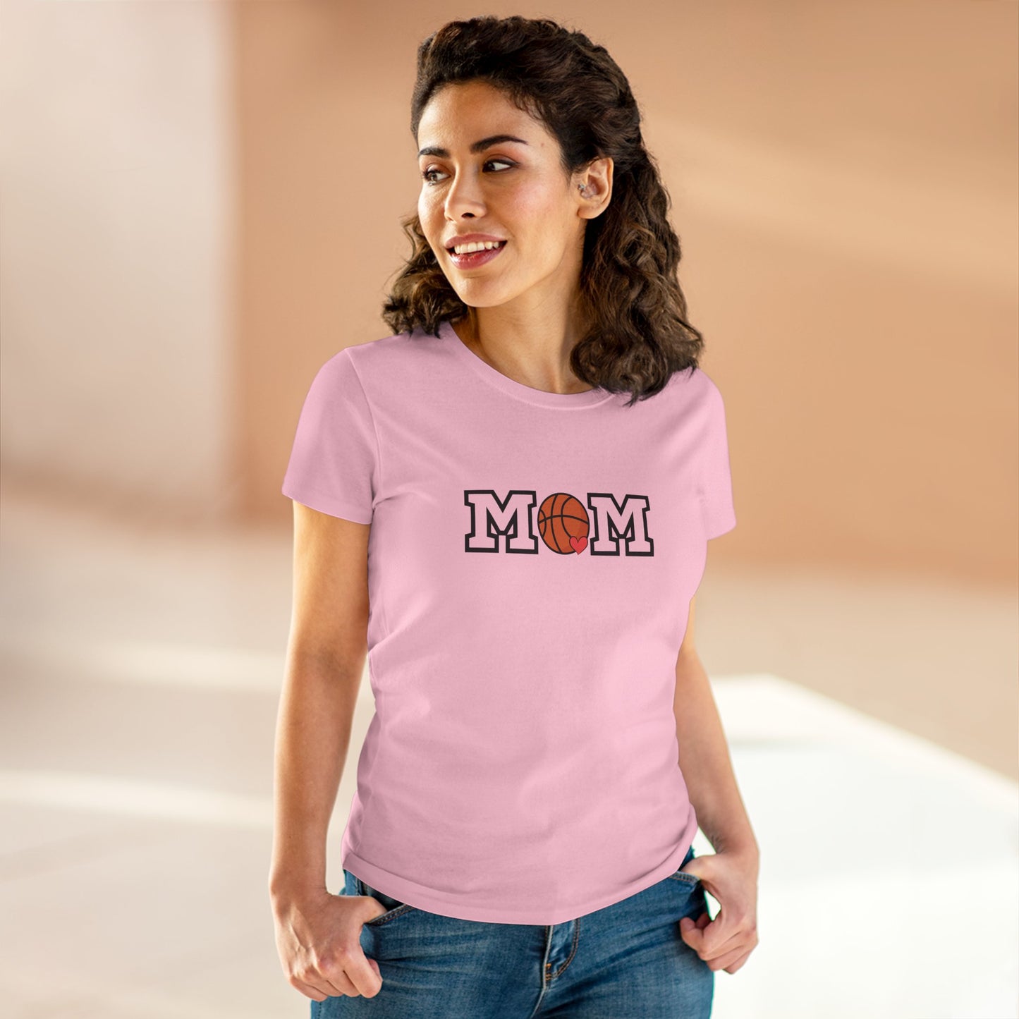 Basketball Mom Shirt, Sports Mom Gift, Cotton T-Shirt, Basketball Fan Apparel, Mother's Day Tee, Mom loves Basketball, Sports Mom